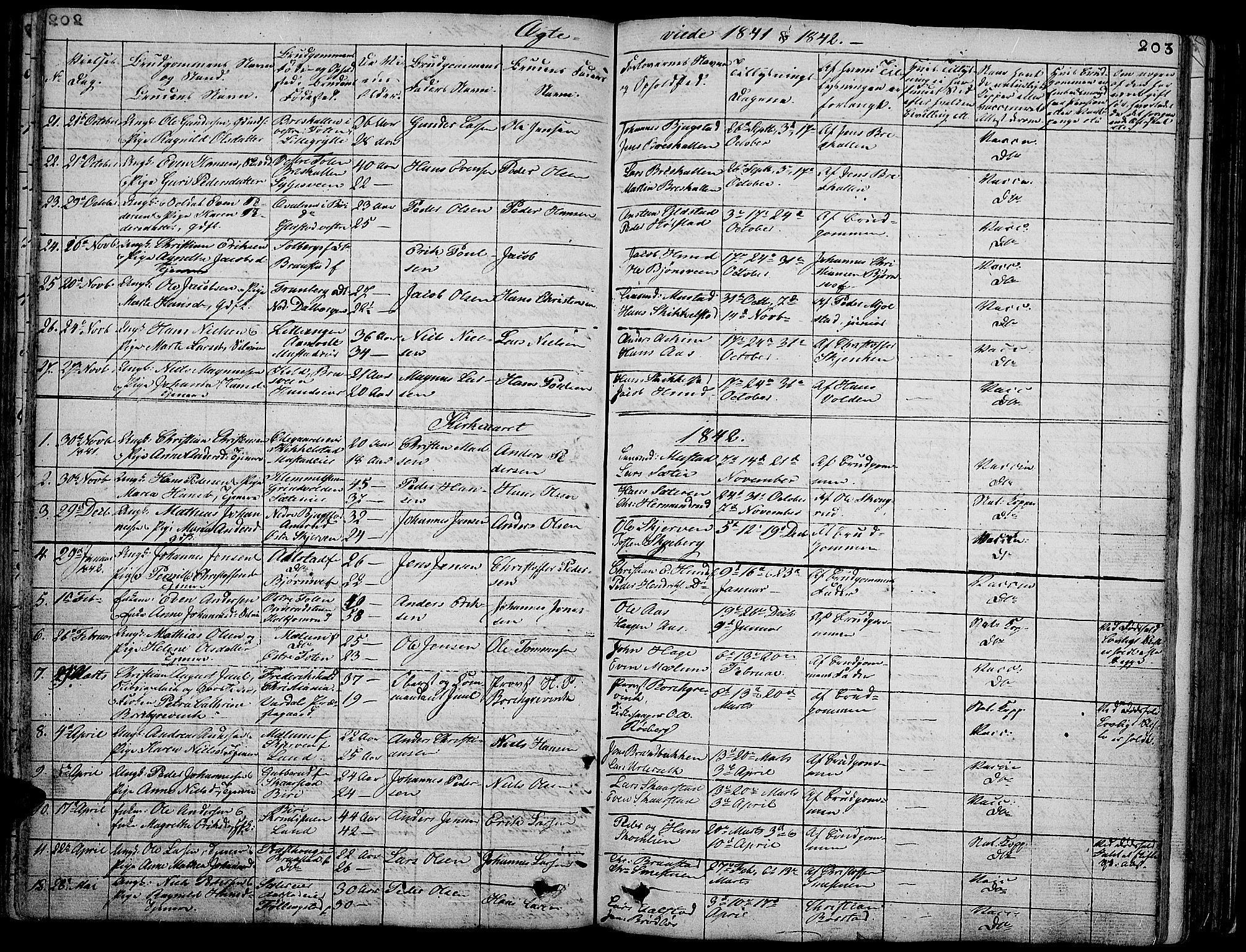 Vardal prestekontor, SAH/PREST-100/H/Ha/Hab/L0004: Parish register (copy) no. 4, 1831-1853, p. 203