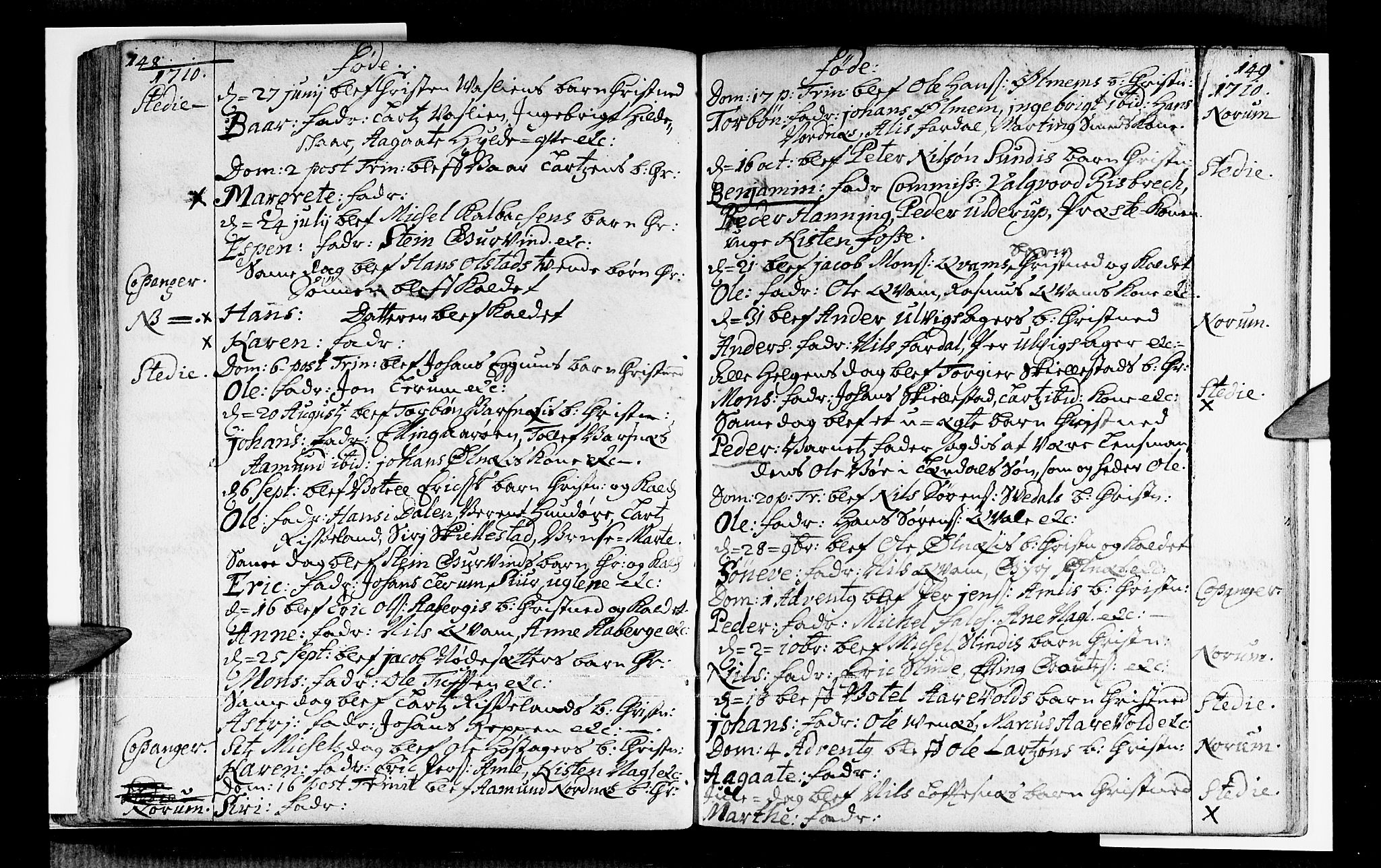 Sogndal sokneprestembete, AV/SAB-A-81301/H/Haa/Haaa/L0001: Parish register (official) no. A 1, 1689-1713, p. 148-149