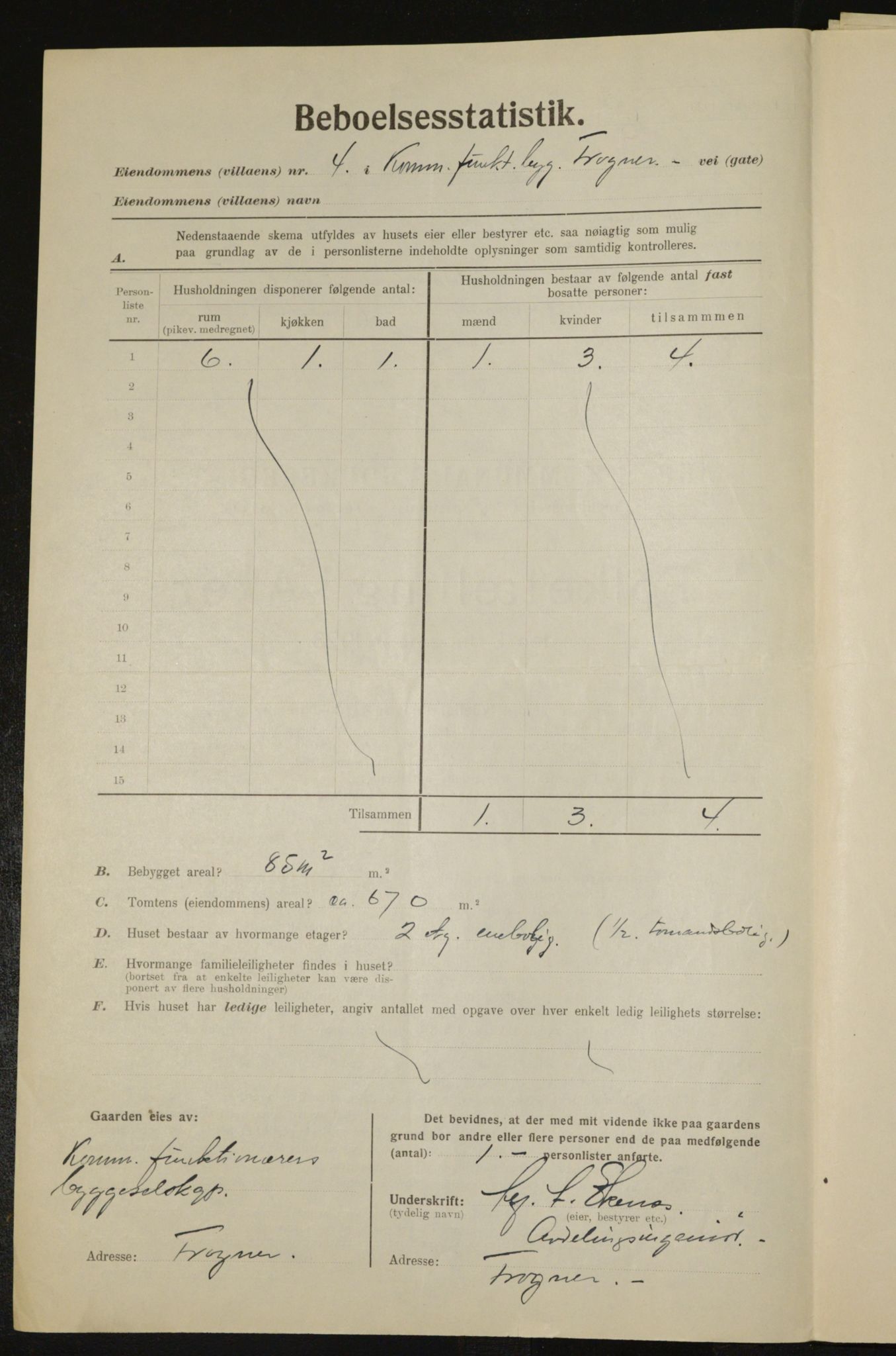 , Municipal Census 1923 for Aker, 1923, p. 9665