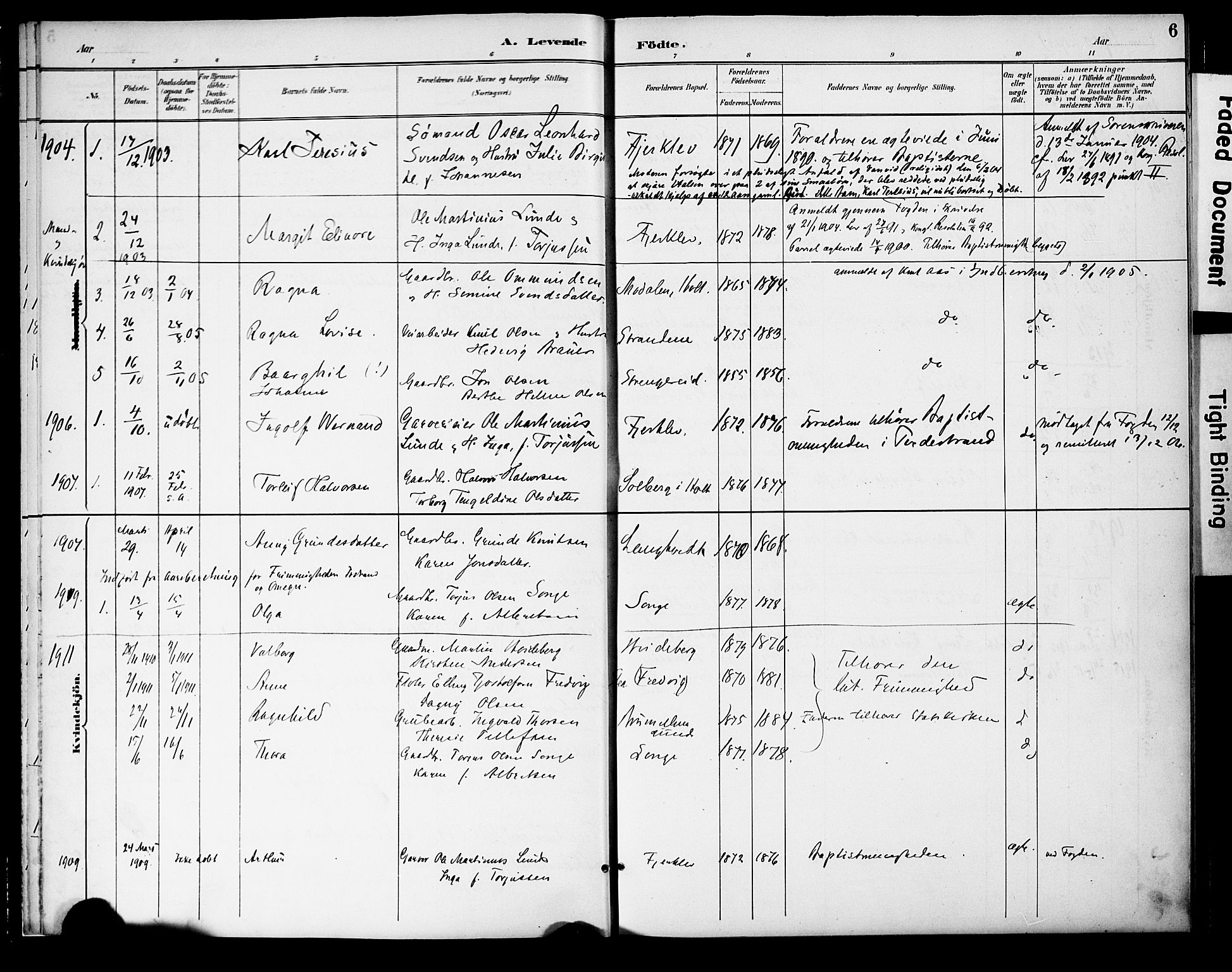 Holt sokneprestkontor, AV/SAK-1111-0021/F/Fa/L0011: Parish register (official) no. A 11, 1880-1931, p. 6