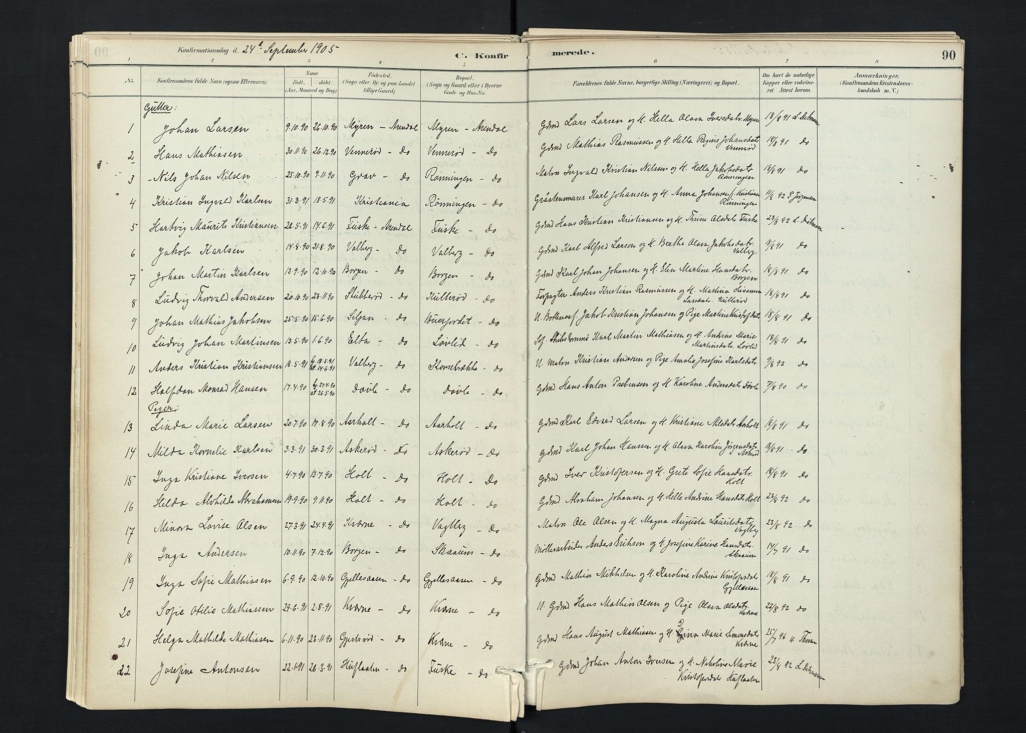 Stokke kirkebøker, SAKO/A-320/F/Fc/L0001: Parish register (official) no. III 1, 1884-1910, p. 90