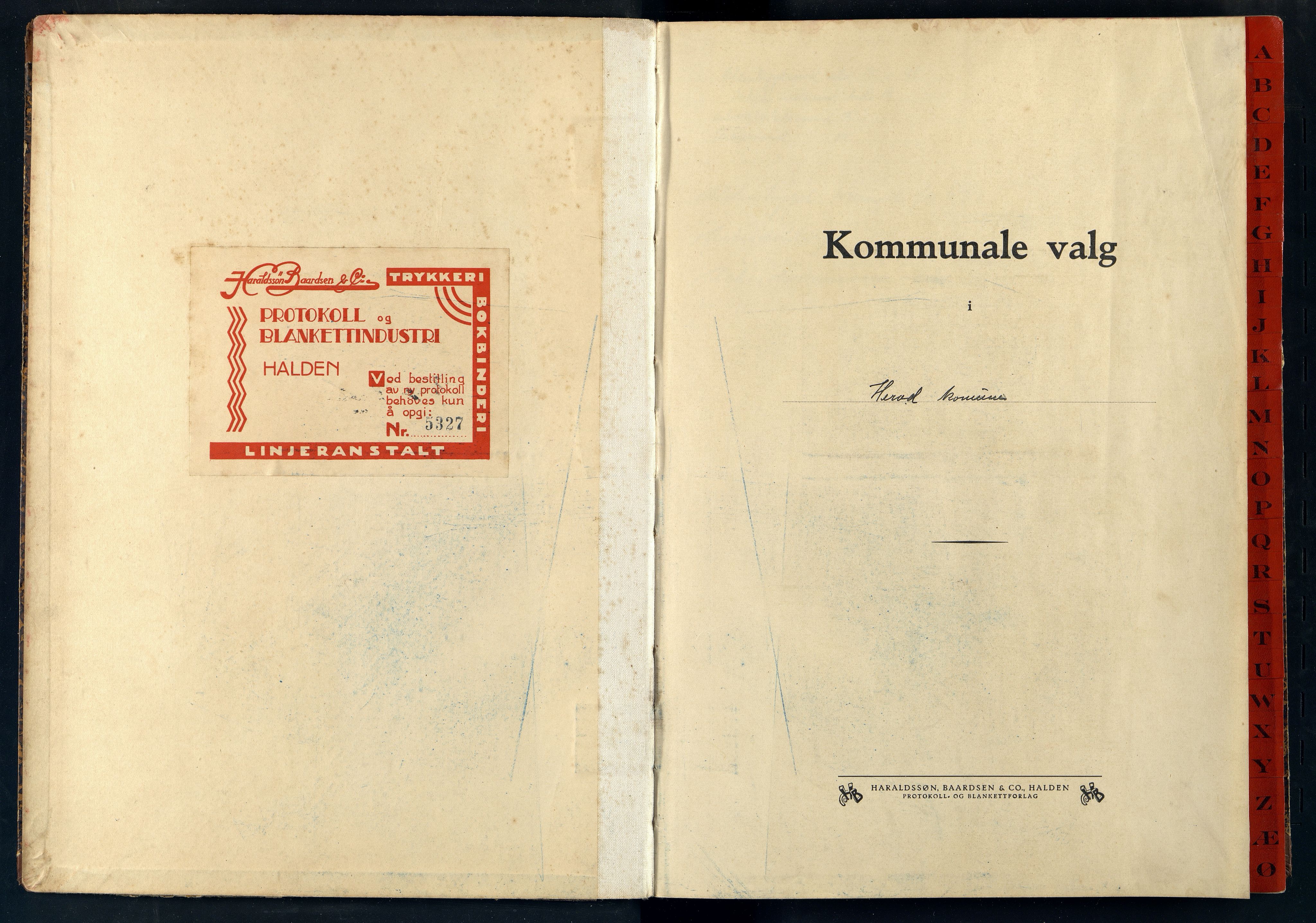 Herad kommune - Formannskapet, ARKSOR/1003HE120/F/L0001: Valgprotokoll, 1937-1957