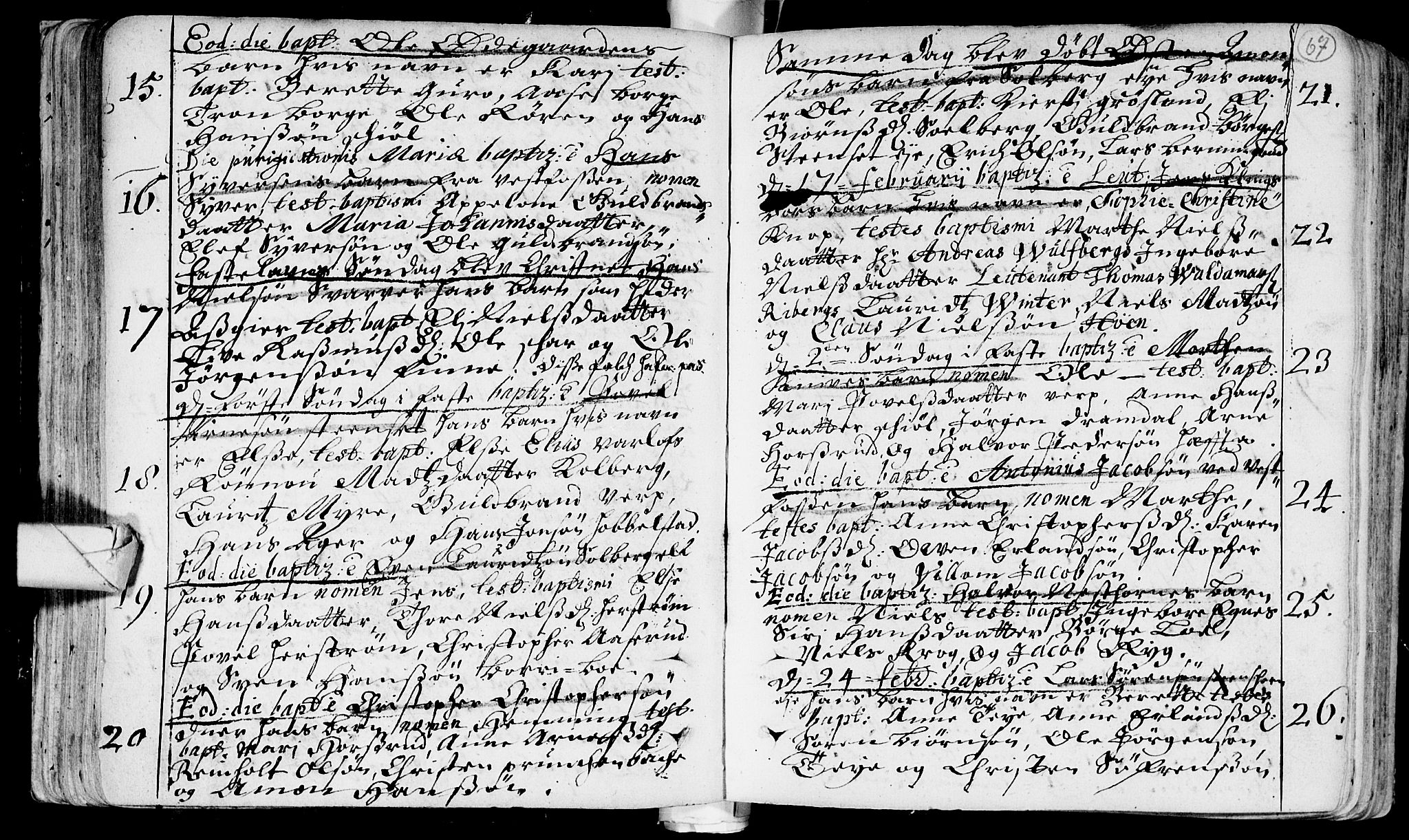 Eiker kirkebøker, AV/SAKO-A-4/F/Fa/L0002: Parish register (official) no. I 2, 1705-1724, p. 67