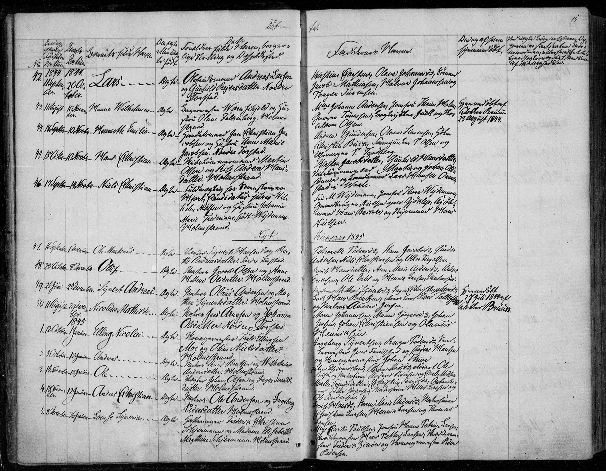 Holmestrand kirkebøker, SAKO/A-346/F/Fa/L0002: Parish register (official) no. 2, 1840-1866, p. 15