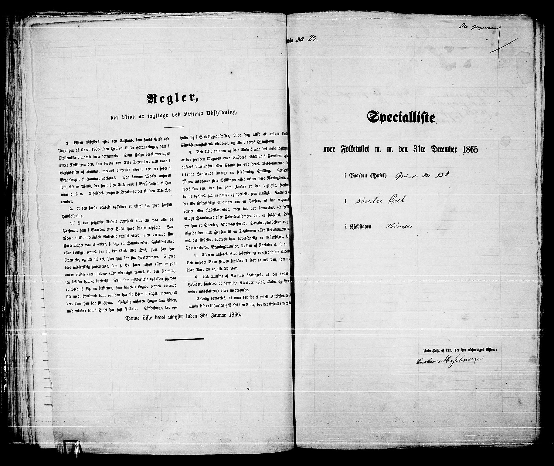 RA, 1865 census for Norderhov/Hønefoss, 1865, p. 48