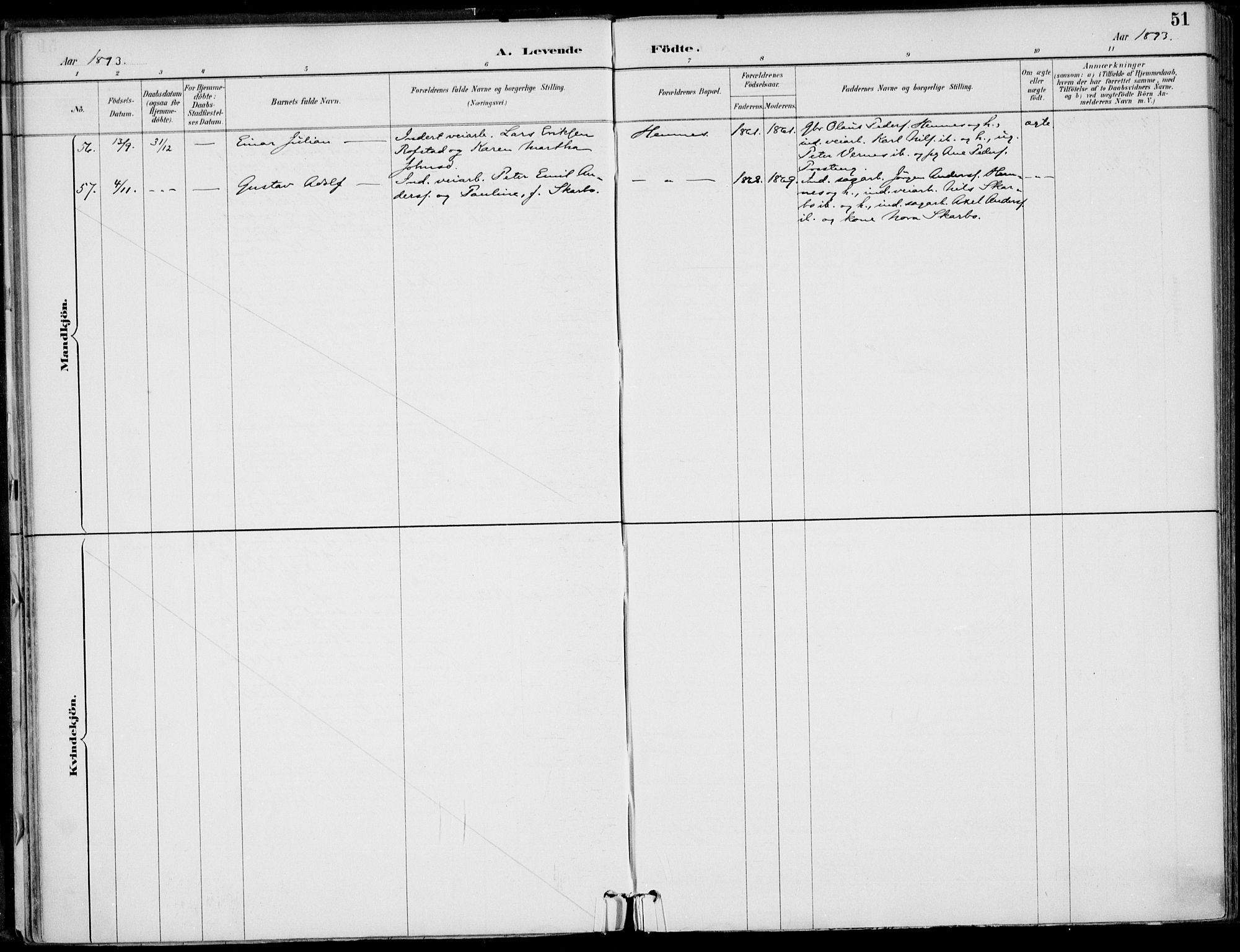 Ministerialprotokoller, klokkerbøker og fødselsregistre - Nordland, AV/SAT-A-1459/825/L0362: Parish register (official) no. 825A16, 1886-1908, p. 51