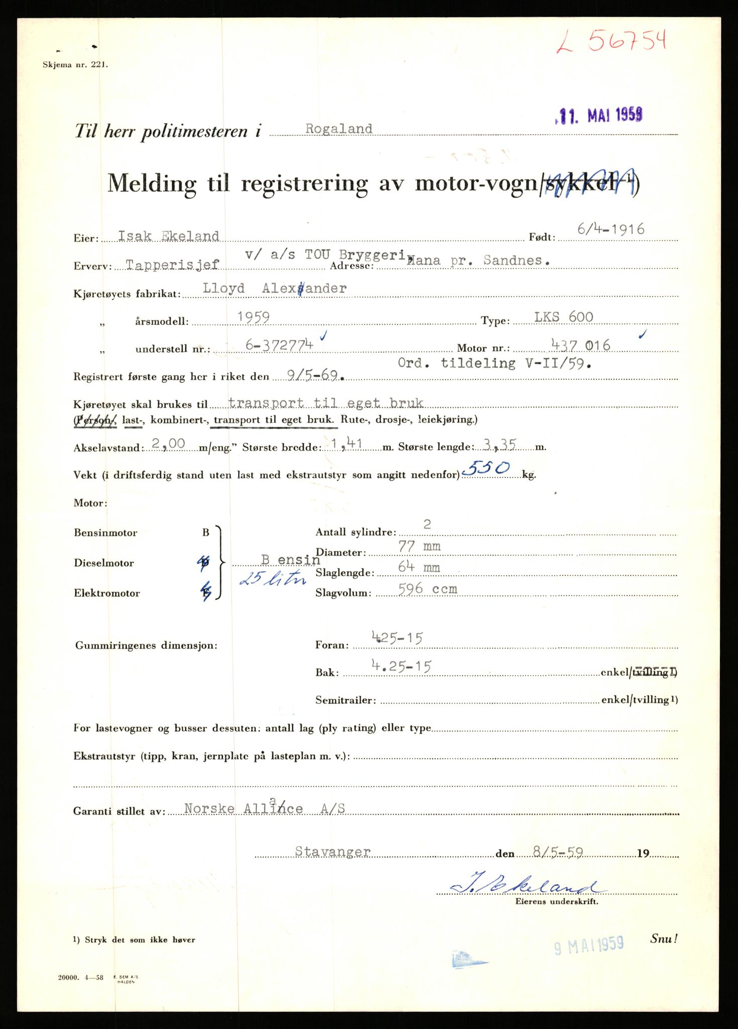 Stavanger trafikkstasjon, AV/SAST-A-101942/0/F/L0056: L-56500 - L-57199, 1930-1971, p. 816