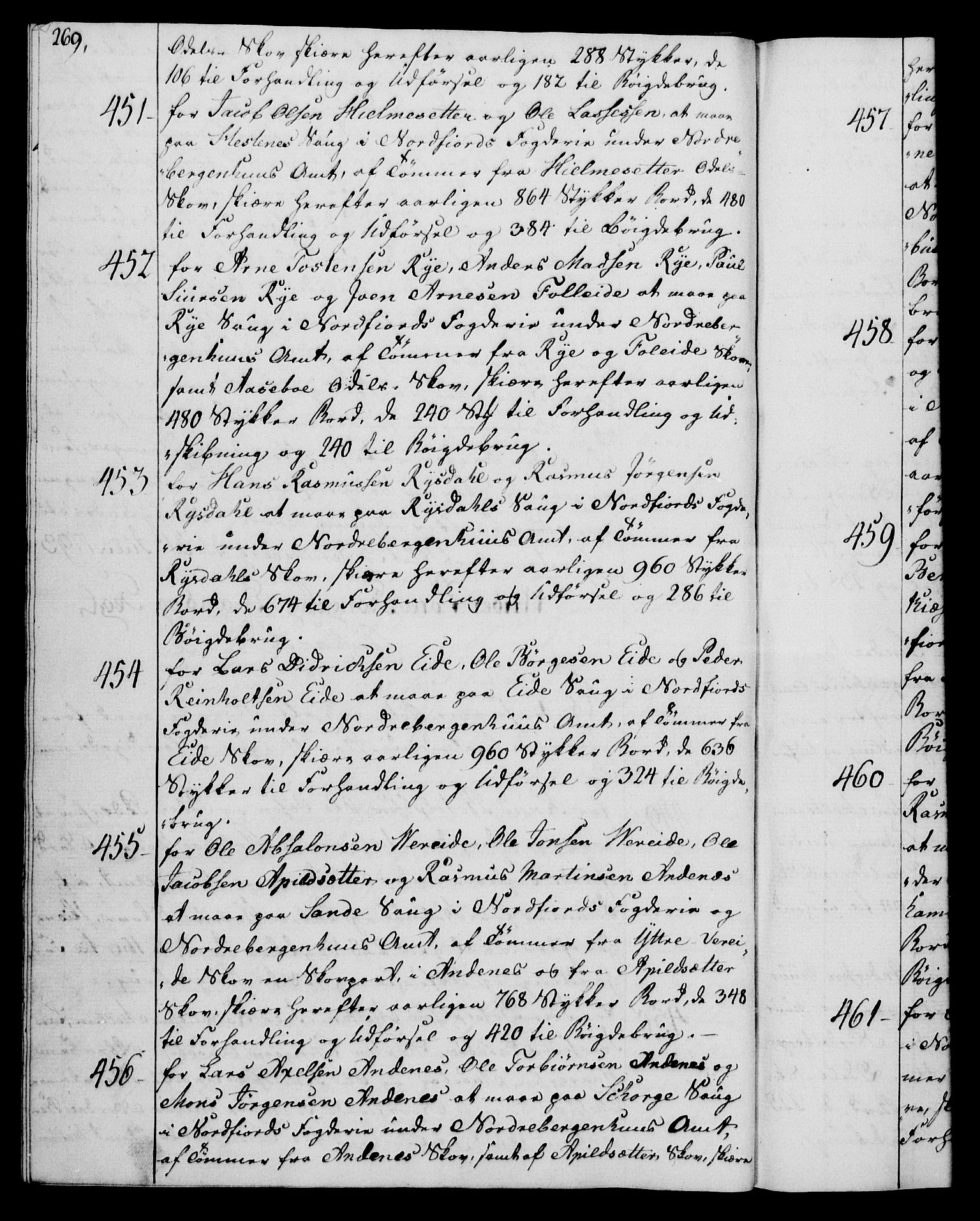 Rentekammeret, Kammerkanselliet, AV/RA-EA-3111/G/Gg/Gga/L0015: Norsk ekspedisjonsprotokoll med register (merket RK 53.15), 1790-1791, p. 269