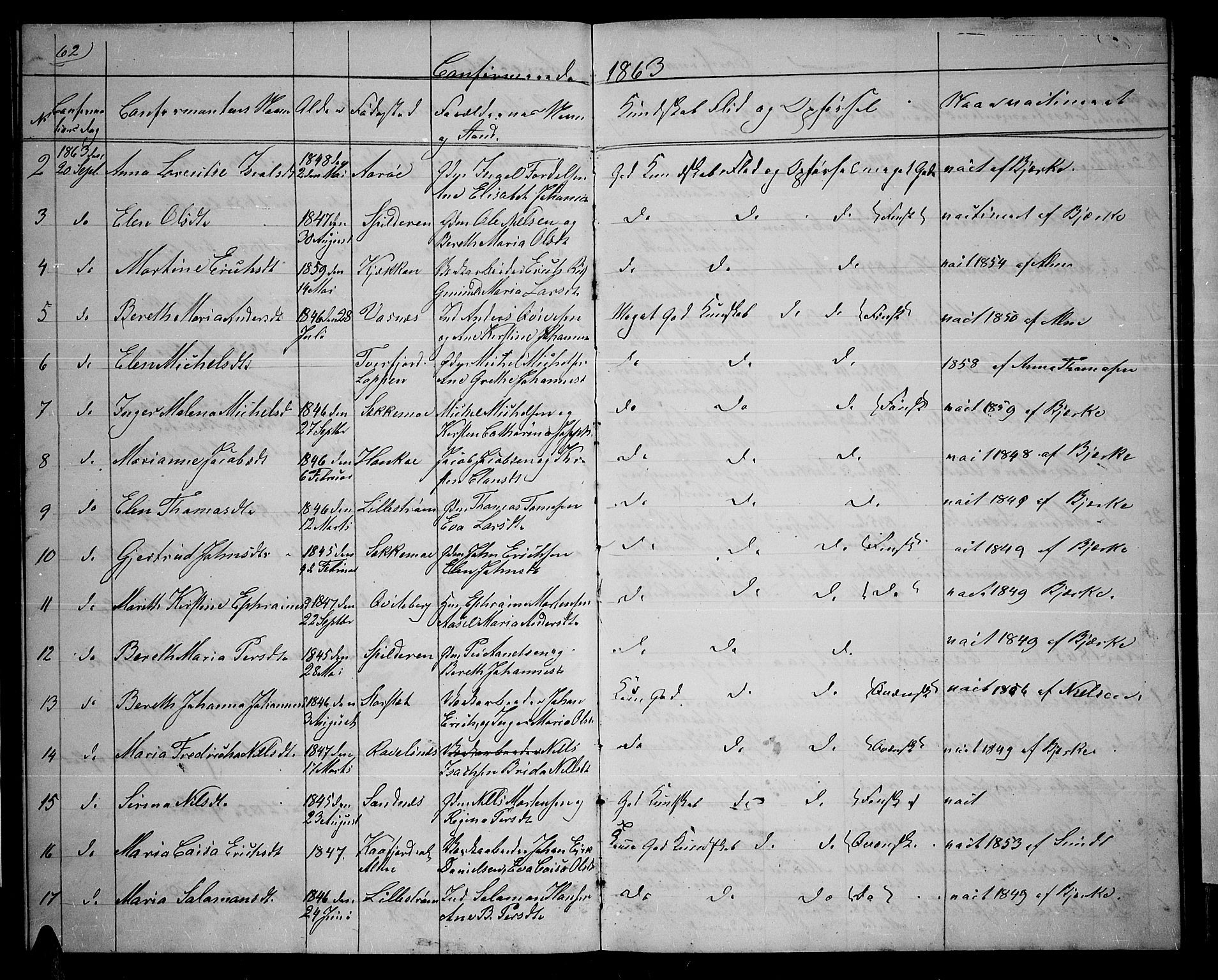 Skjervøy sokneprestkontor, SATØ/S-1300/H/Ha/Hab/L0013klokker: Parish register (copy) no. 13, 1862-1870, p. 62