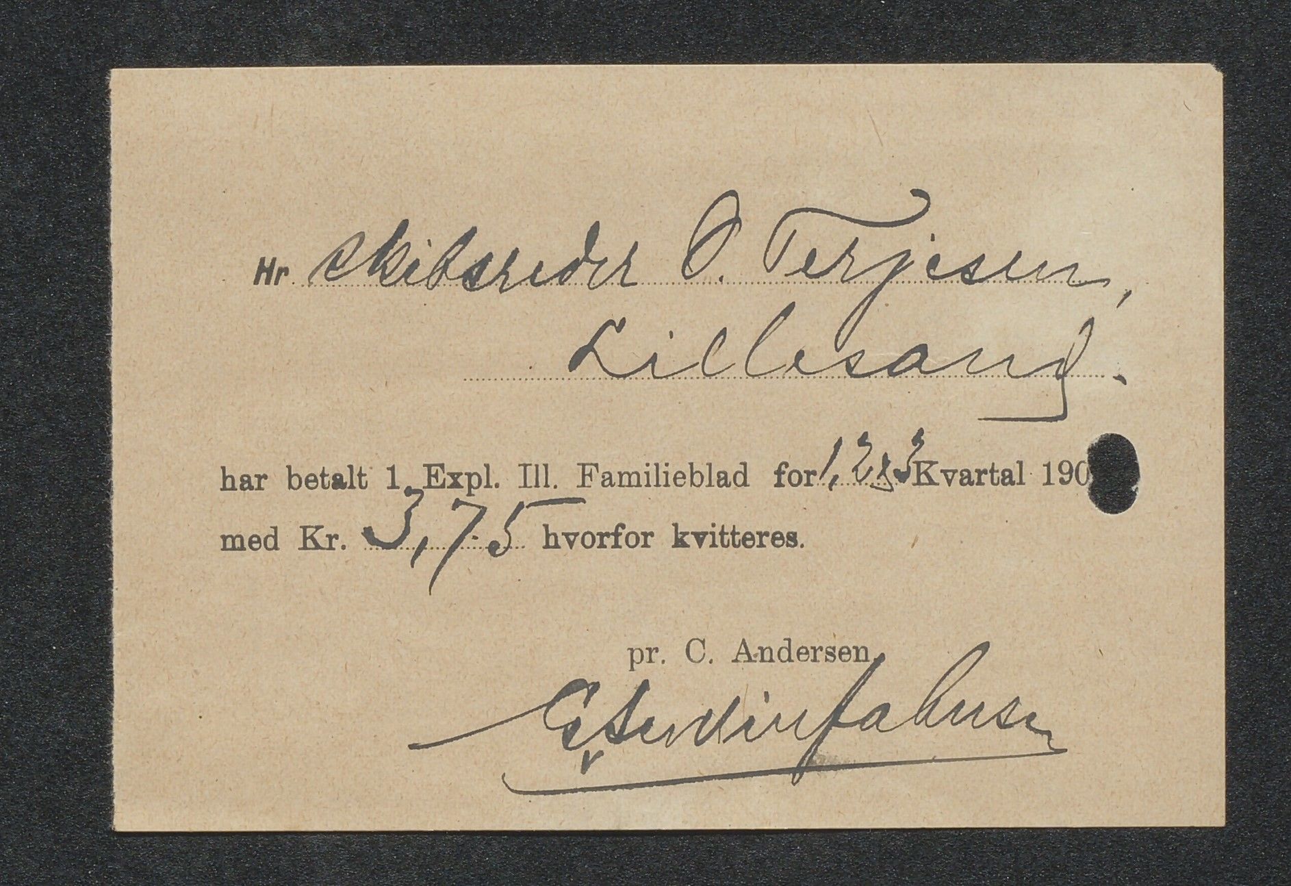 O. Terjesens rederi, AAKS/PA-2525/R/R02/L0002: Regnskapsbilag, 1899-1904