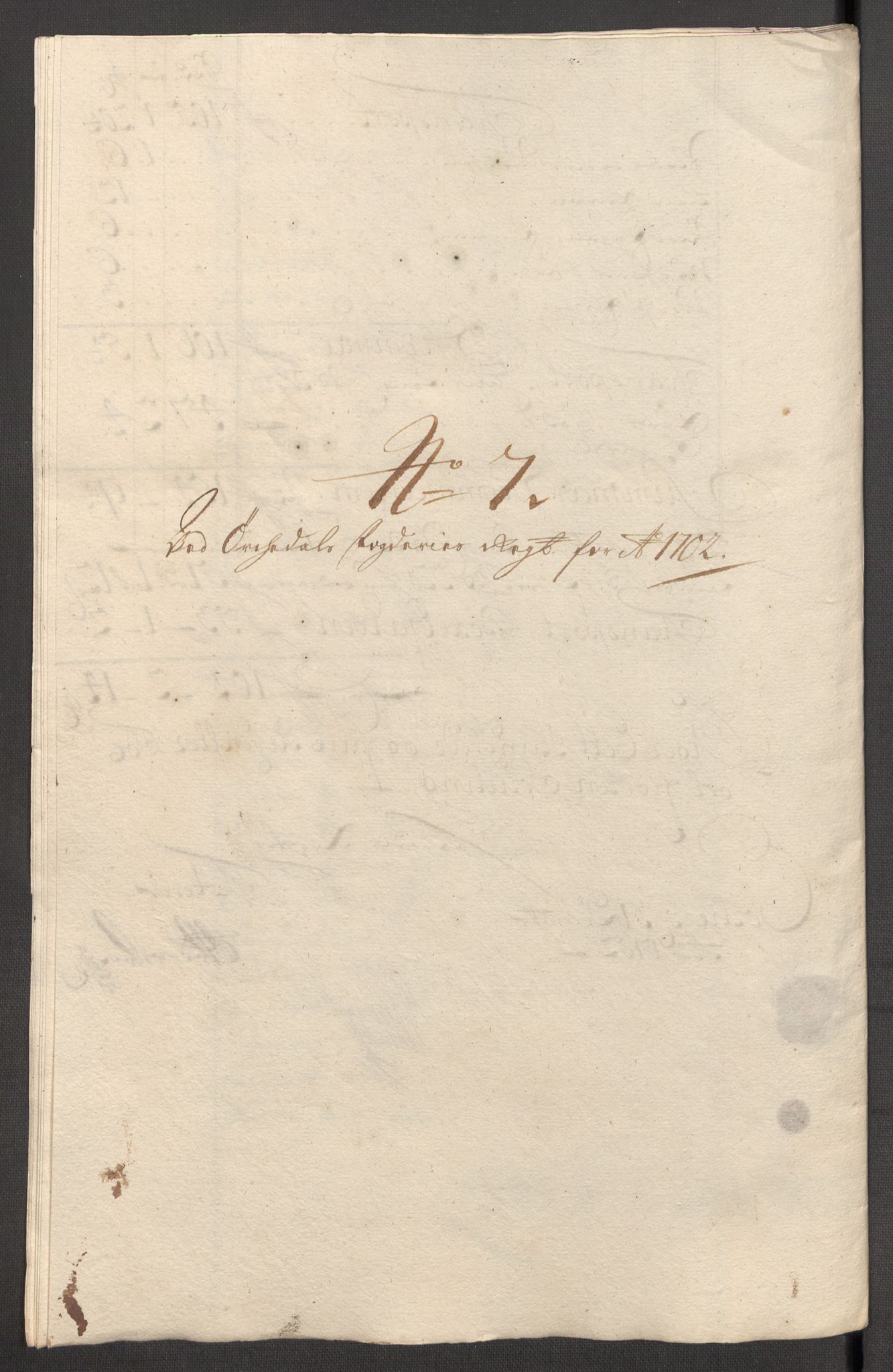 Rentekammeret inntil 1814, Reviderte regnskaper, Fogderegnskap, RA/EA-4092/R60/L3952: Fogderegnskap Orkdal og Gauldal, 1702, p. 123