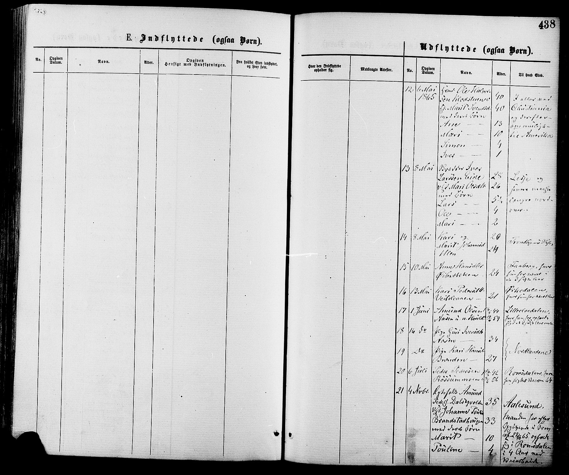 Nord-Fron prestekontor, SAH/PREST-080/H/Ha/Haa/L0002: Parish register (official) no. 2, 1865-1883, p. 438
