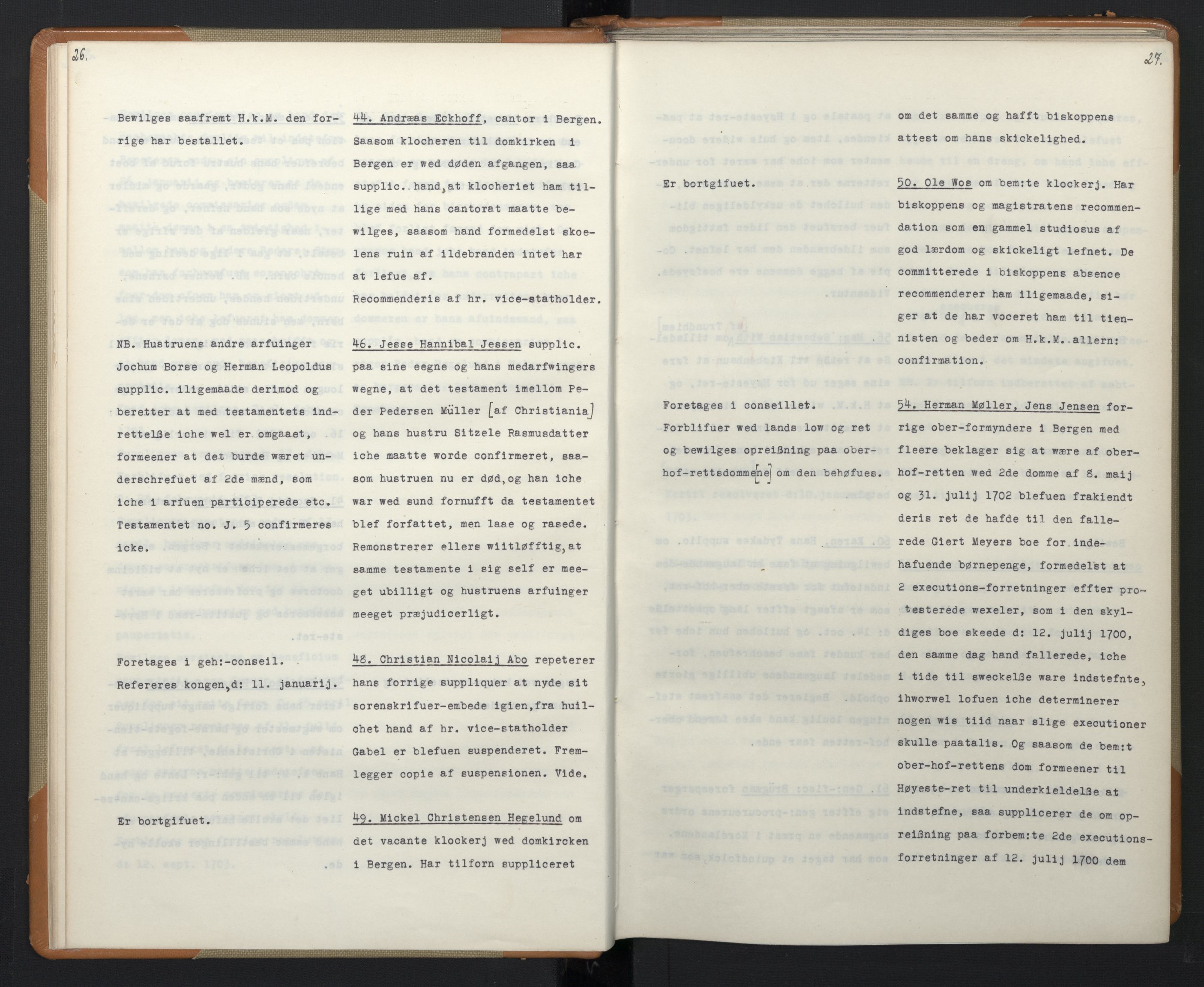 Avskriftsamlingen, RA/EA-4022/F/Fa/L0071: Supplikker, 1703, p. 18