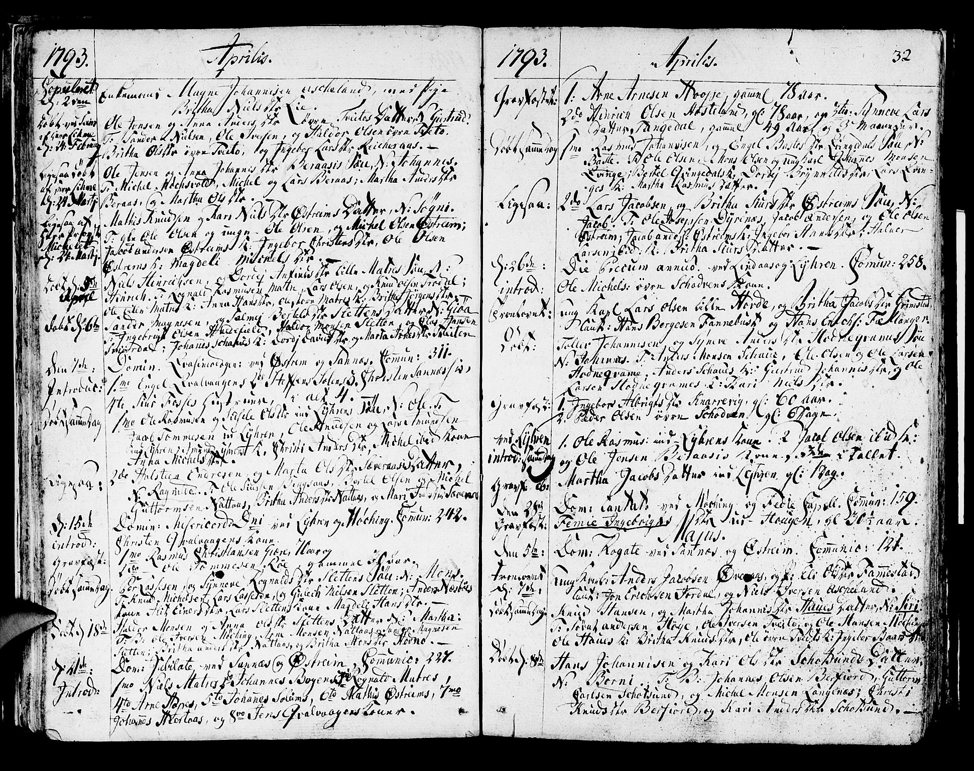 Lindås Sokneprestembete, AV/SAB-A-76701/H/Haa/Haaa/L0005: Parish register (official) no. A 5, 1791-1813, p. 32