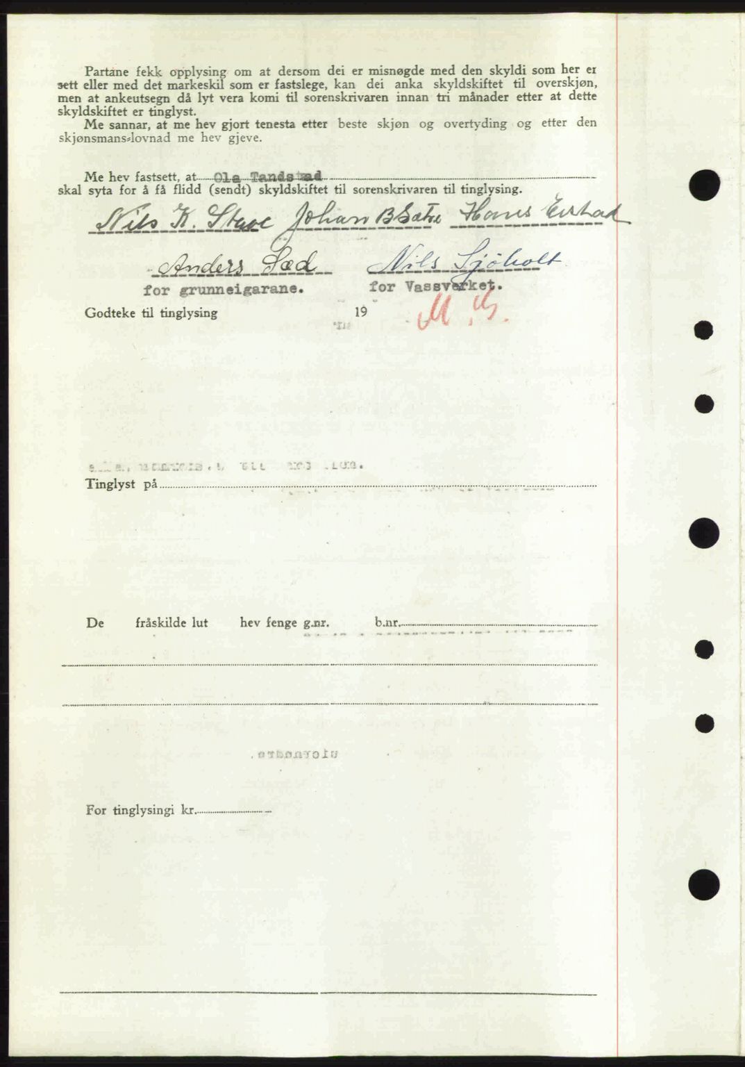 Nordre Sunnmøre sorenskriveri, AV/SAT-A-0006/1/2/2C/2Ca: Mortgage book no. A32, 1949-1949, Diary no: : 2627/1949