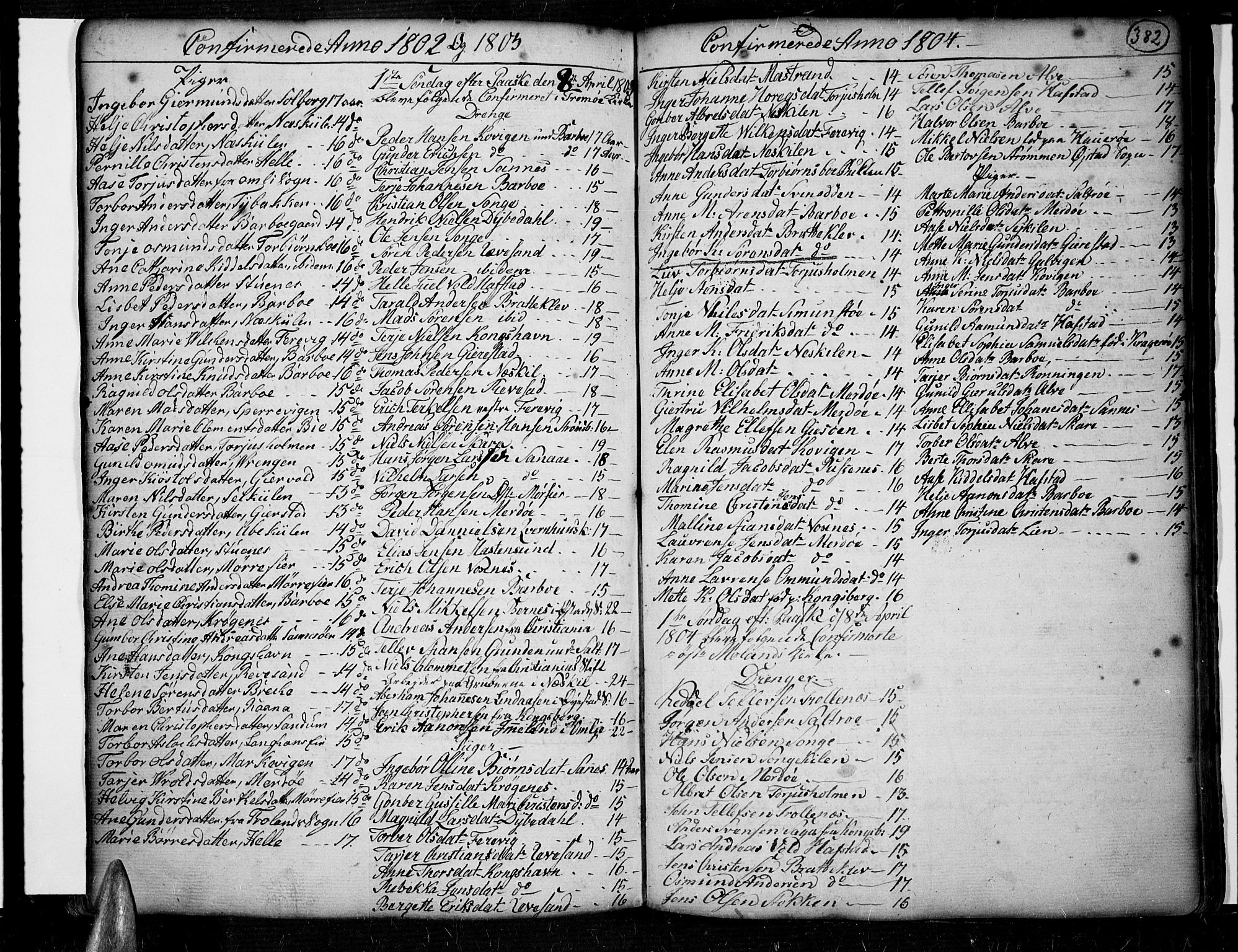 Tromøy sokneprestkontor, SAK/1111-0041/F/Fa/L0002: Parish register (official) no. A 2, 1773-1808, p. 382