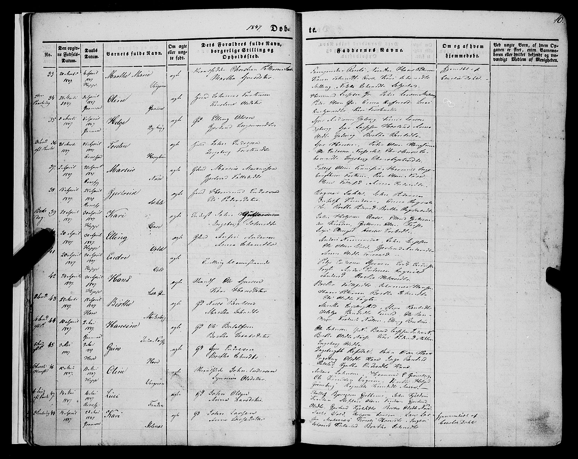 Vik sokneprestembete, AV/SAB-A-81501/H/Haa/Haaa/L0008: Parish register (official) no. A 8, 1846-1865, p. 10