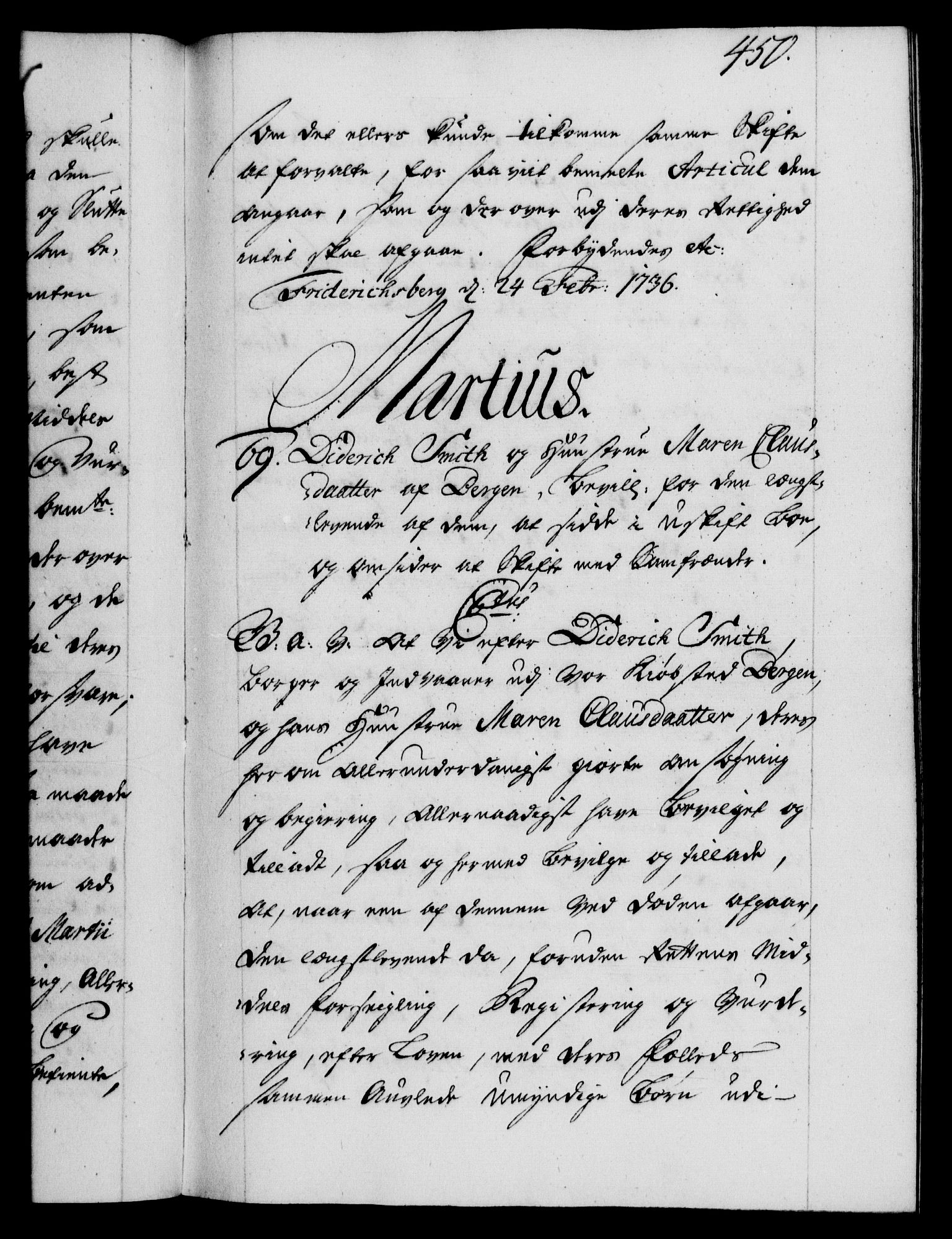 Danske Kanselli 1572-1799, AV/RA-EA-3023/F/Fc/Fca/Fcaa/L0029: Norske registre, 1735-1736, p. 450a