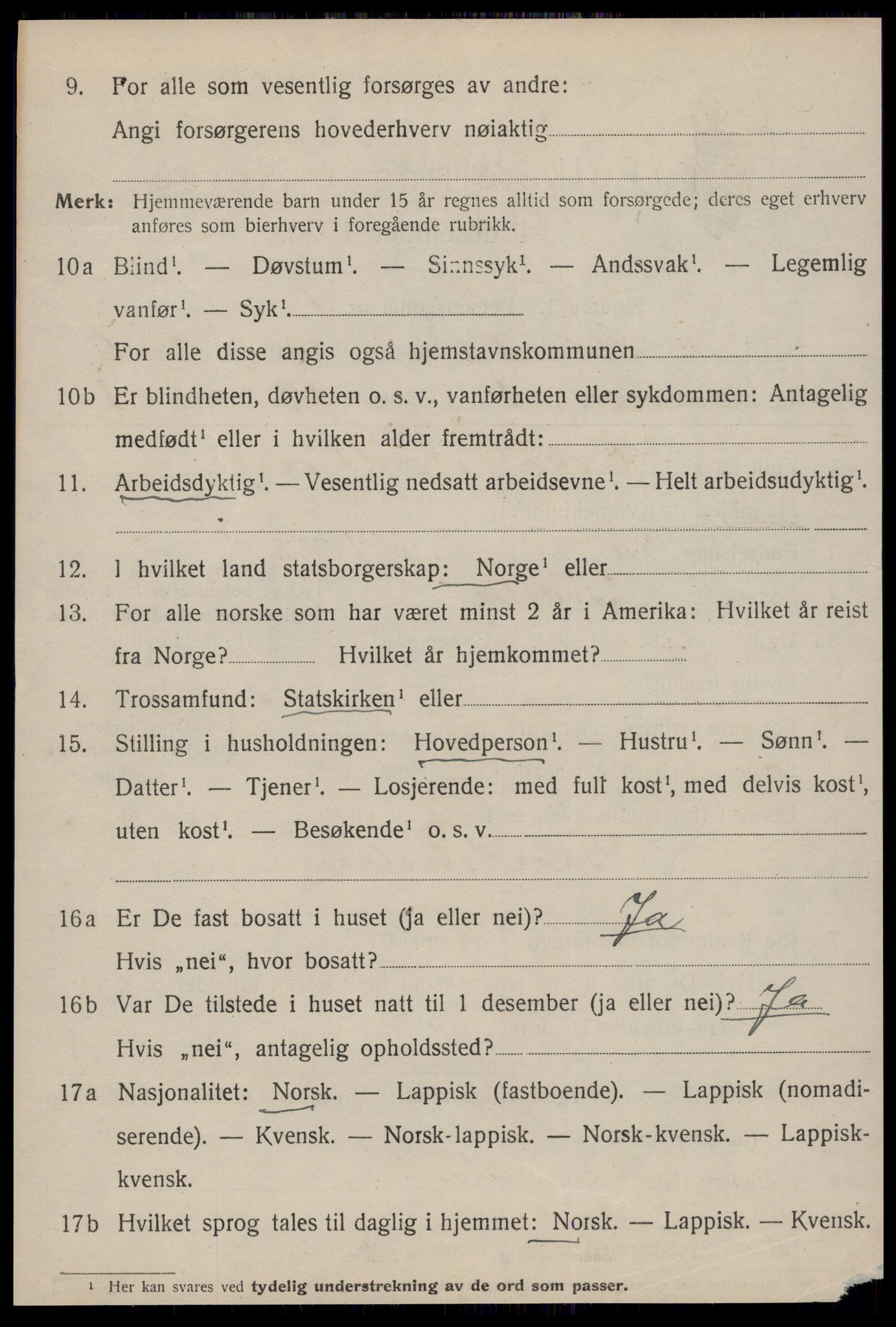 SAT, 1920 census for Strinda, 1920, p. 14451