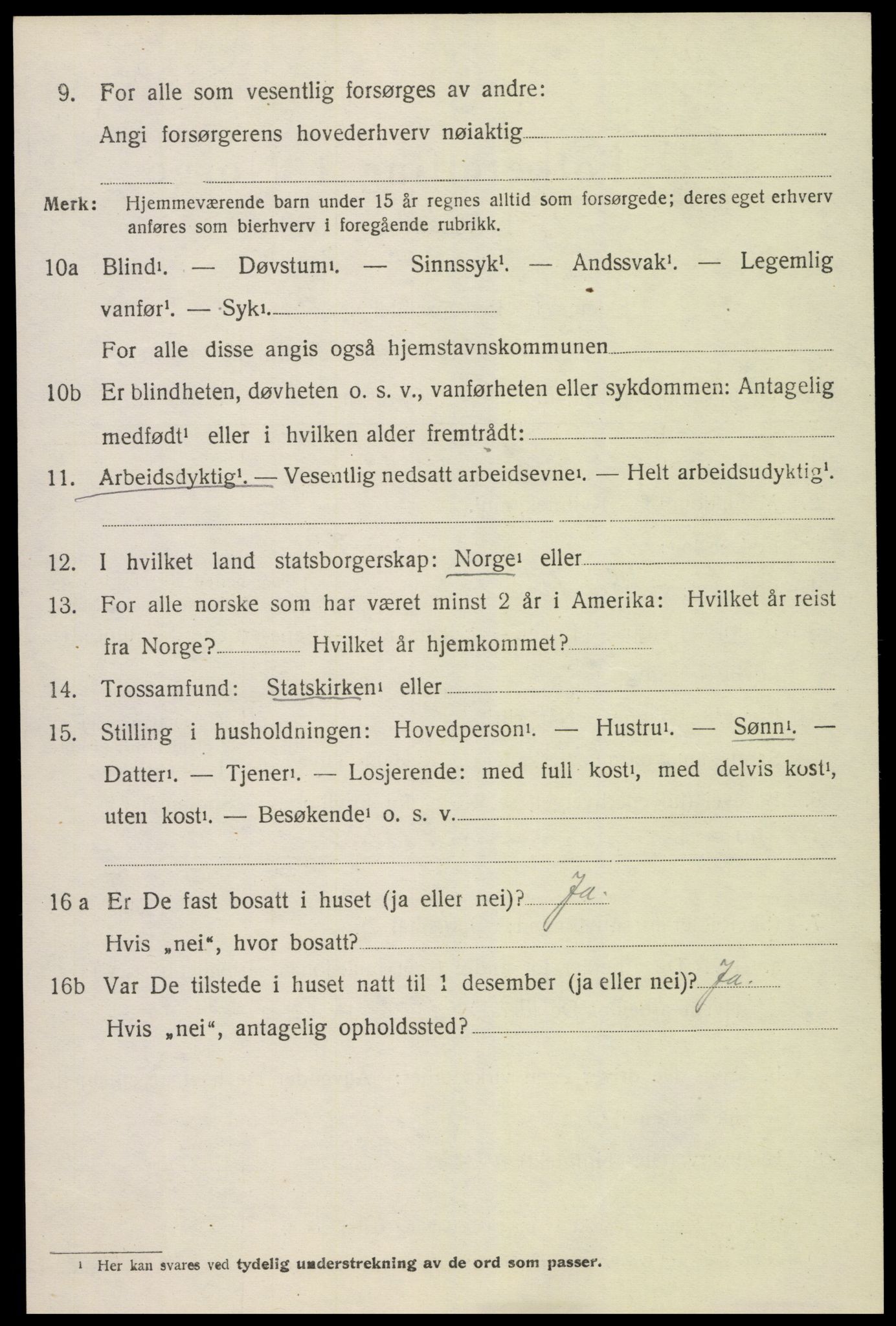 SAK, 1920 census for Øyestad, 1920, p. 3597