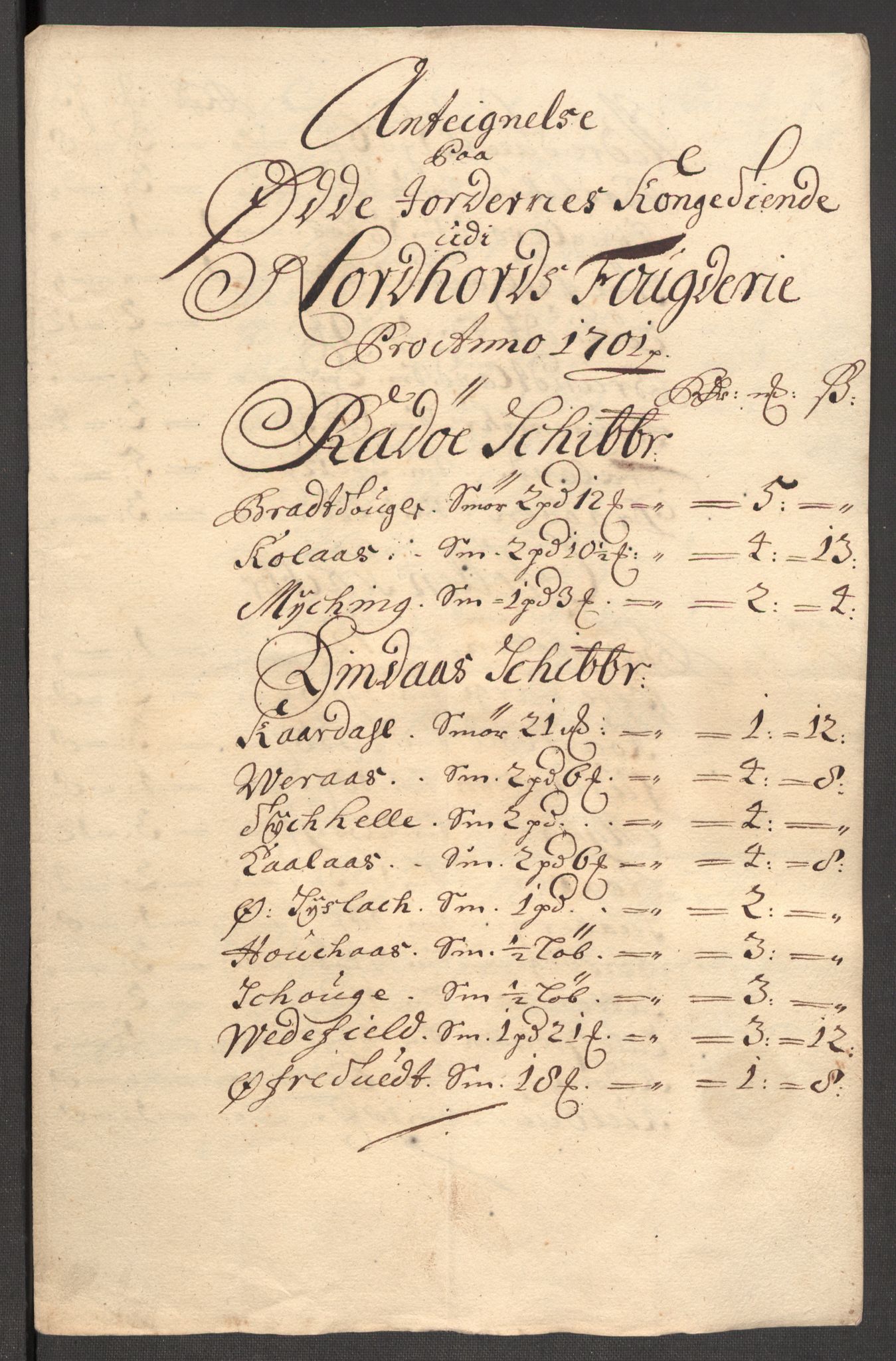 Rentekammeret inntil 1814, Reviderte regnskaper, Fogderegnskap, RA/EA-4092/R51/L3185: Fogderegnskap Nordhordland og Voss, 1700-1701, p. 407
