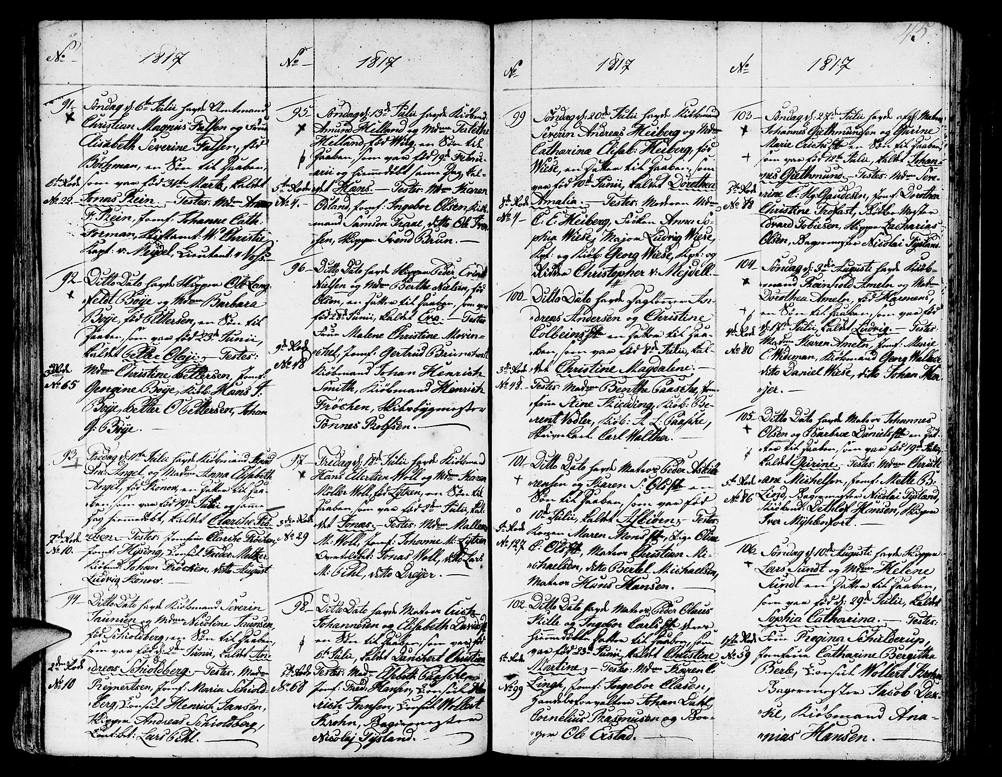 Nykirken Sokneprestembete, SAB/A-77101/H/Haa/L0006: Parish register (official) no. A 6, 1808-1820, p. 45