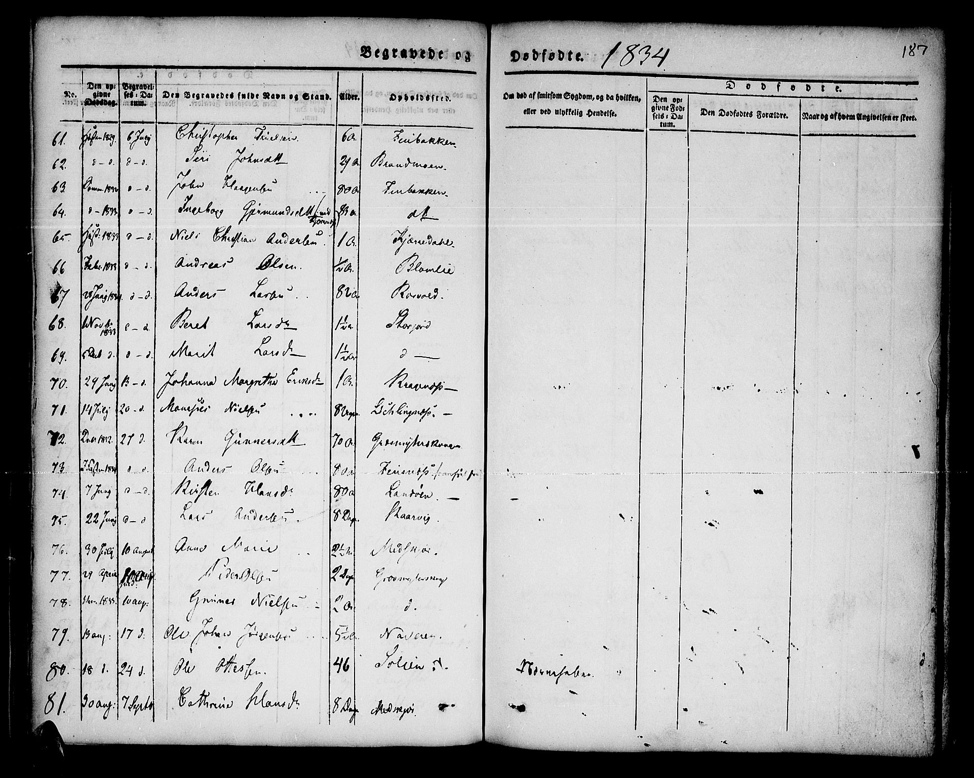 Lenvik sokneprestembete, AV/SATØ-S-1310/H/Ha/Haa/L0004kirke: Parish register (official) no. 4, 1832-1844, p. 187