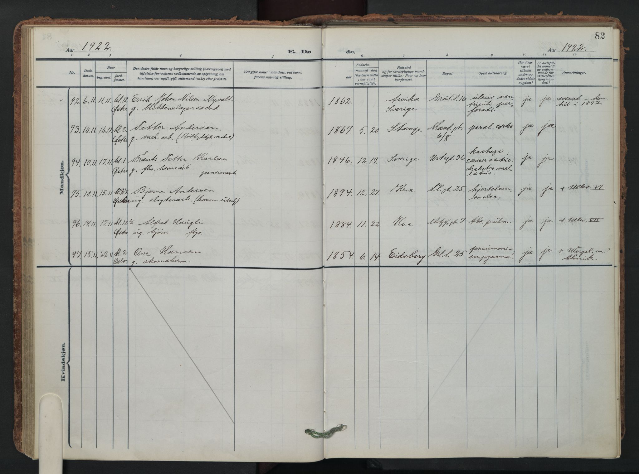 Grønland prestekontor Kirkebøker, AV/SAO-A-10848/F/Fa/L0019: Parish register (official) no. 19, 1918-1938, p. 82