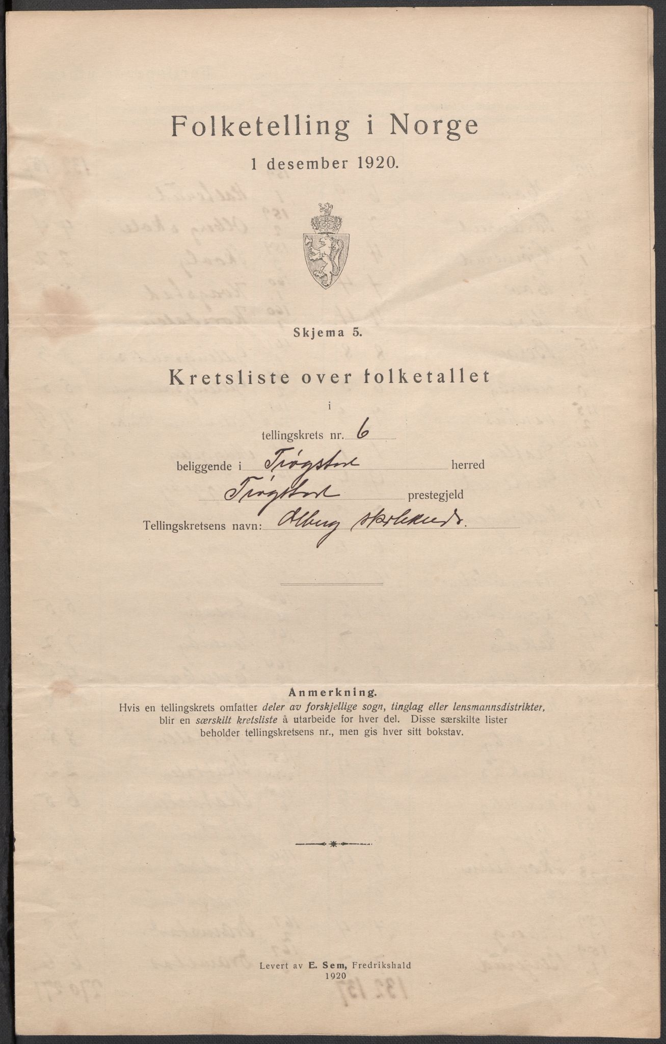 SAO, 1920 census for Trøgstad, 1920, p. 23