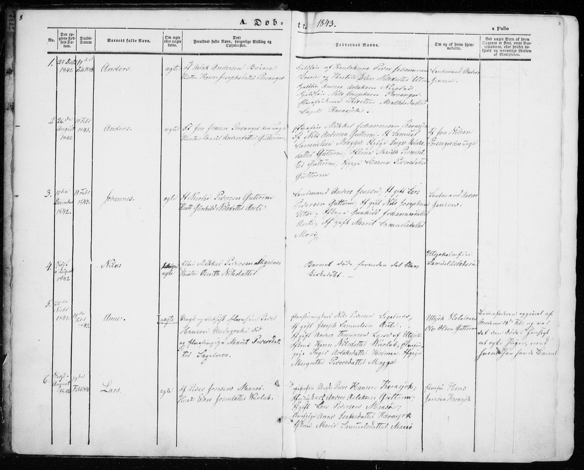 Kistrand/Porsanger sokneprestembete, SATØ/S-1351/H/Ha/L0012.kirke: Parish register (official) no. 12, 1843-1871, p. 8-9