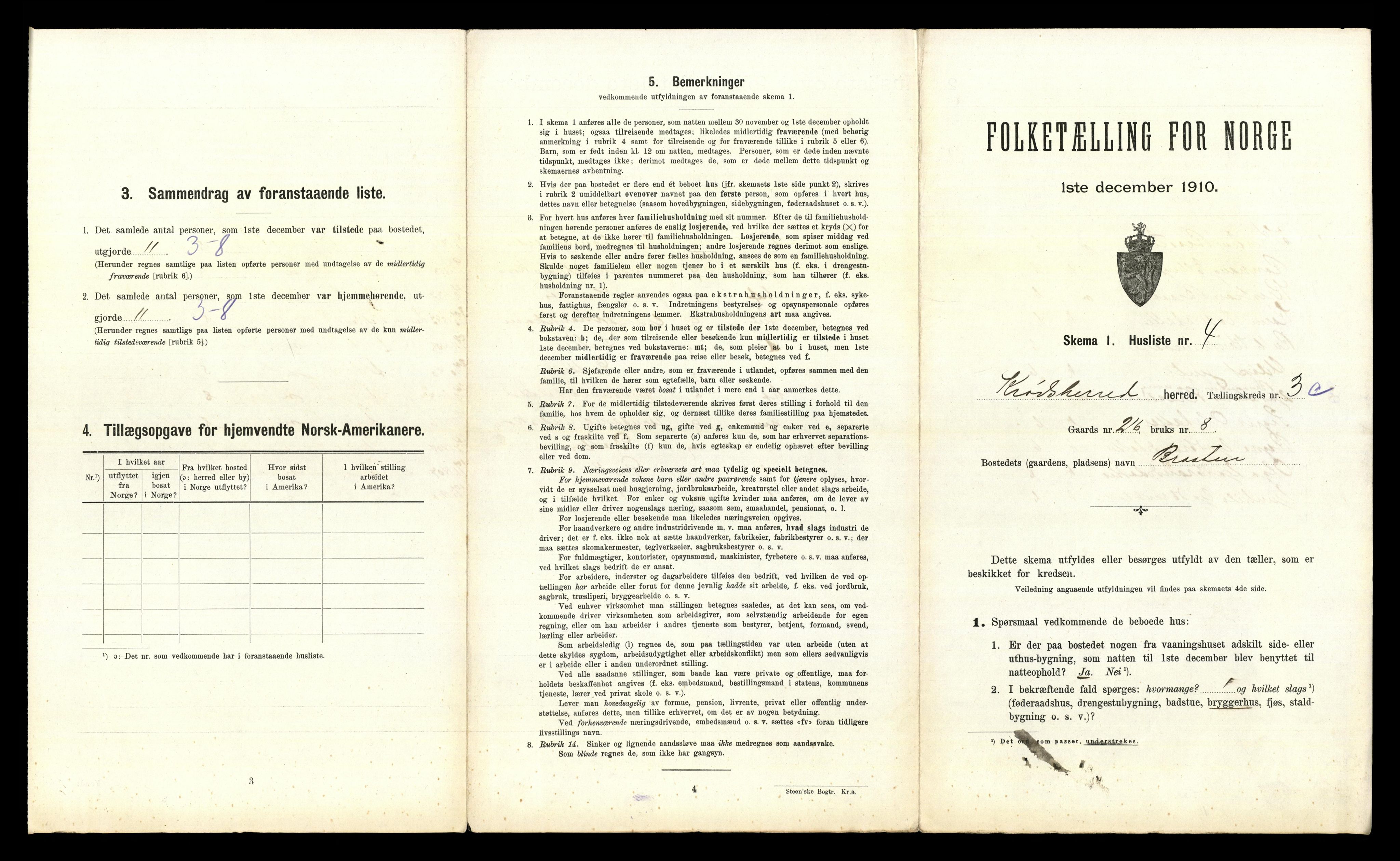 RA, 1910 census for Krødsherad, 1910, p. 609