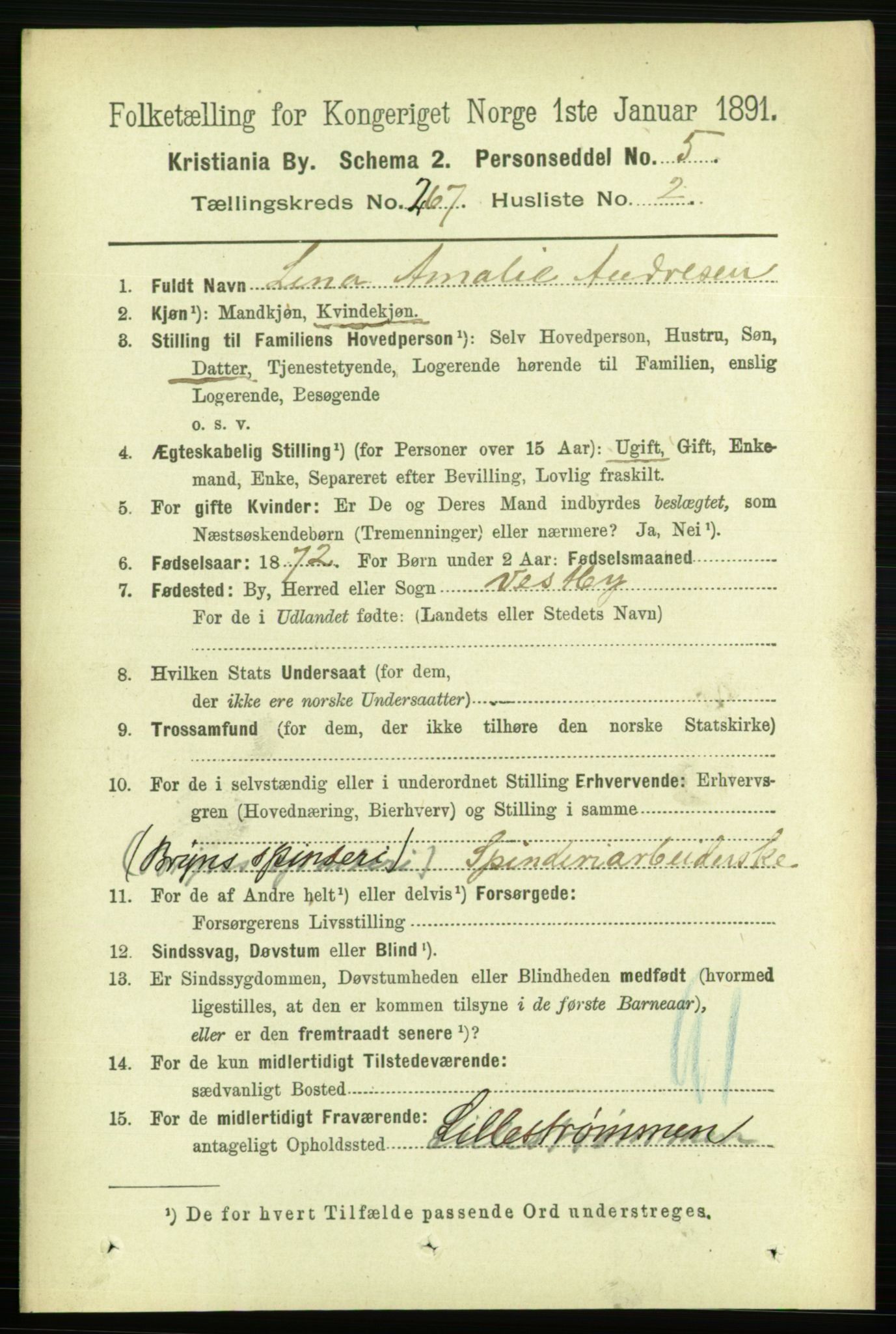 RA, 1891 census for 0301 Kristiania, 1891, p. 161553