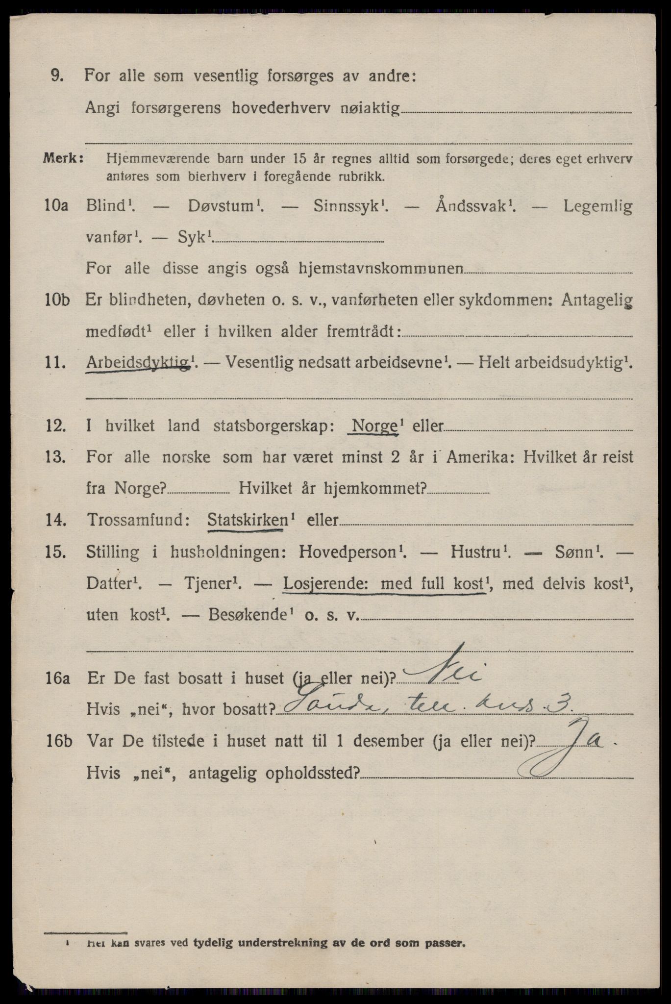 SAST, 1920 census for Sauda, 1920, p. 1727