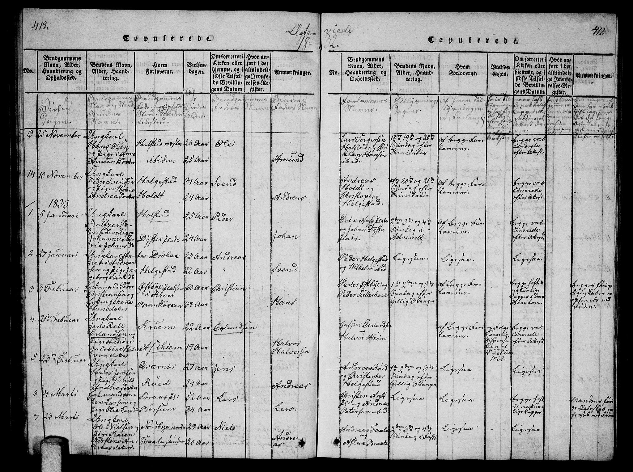 Ås prestekontor Kirkebøker, SAO/A-10894/G/Ga/L0002: Parish register (copy) no. I 2, 1820-1836, p. 412-413