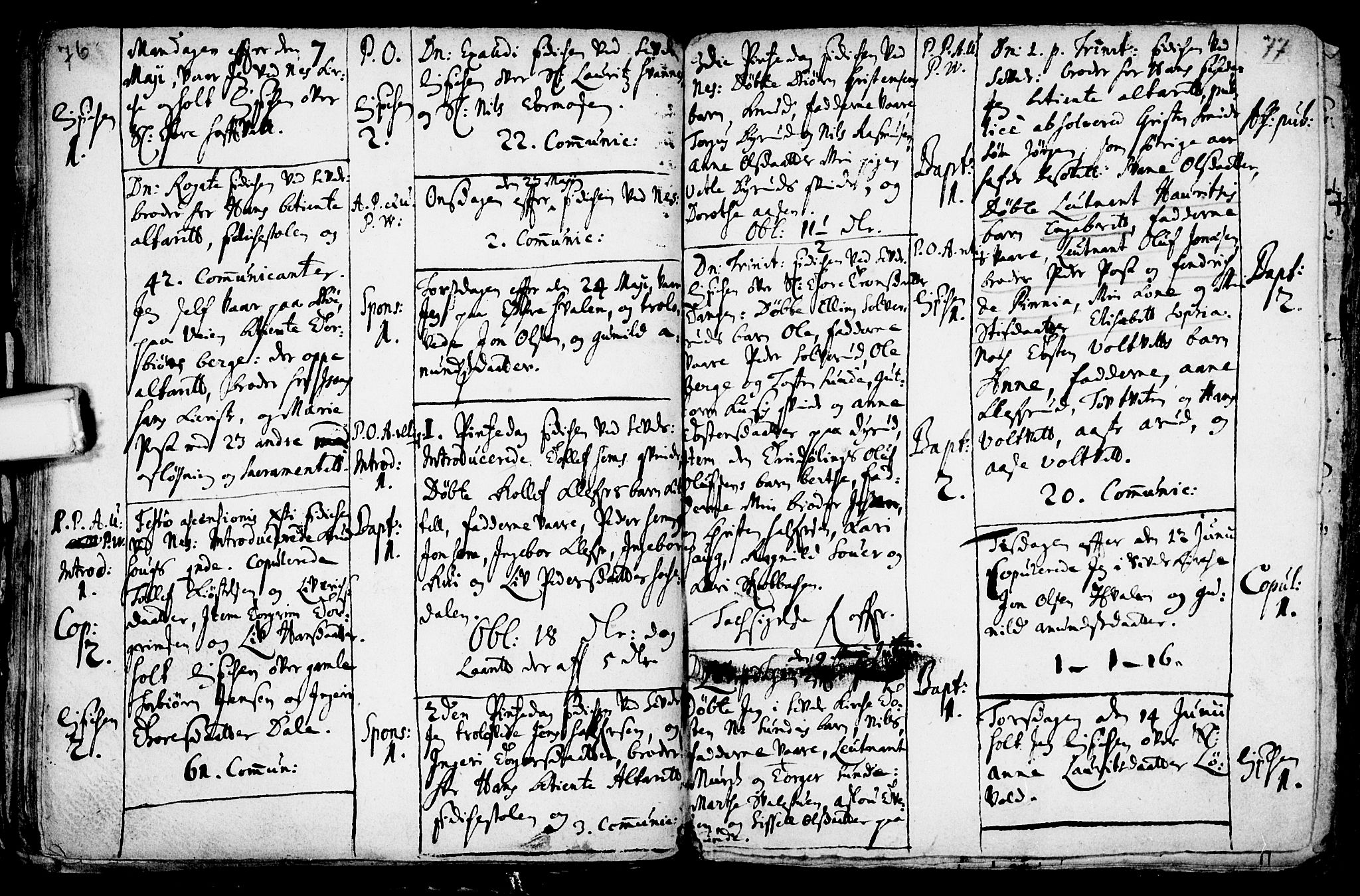 Sauherad kirkebøker, SAKO/A-298/F/Fa/L0002: Parish register (official) no. I 2, 1681-1720, p. 76-77