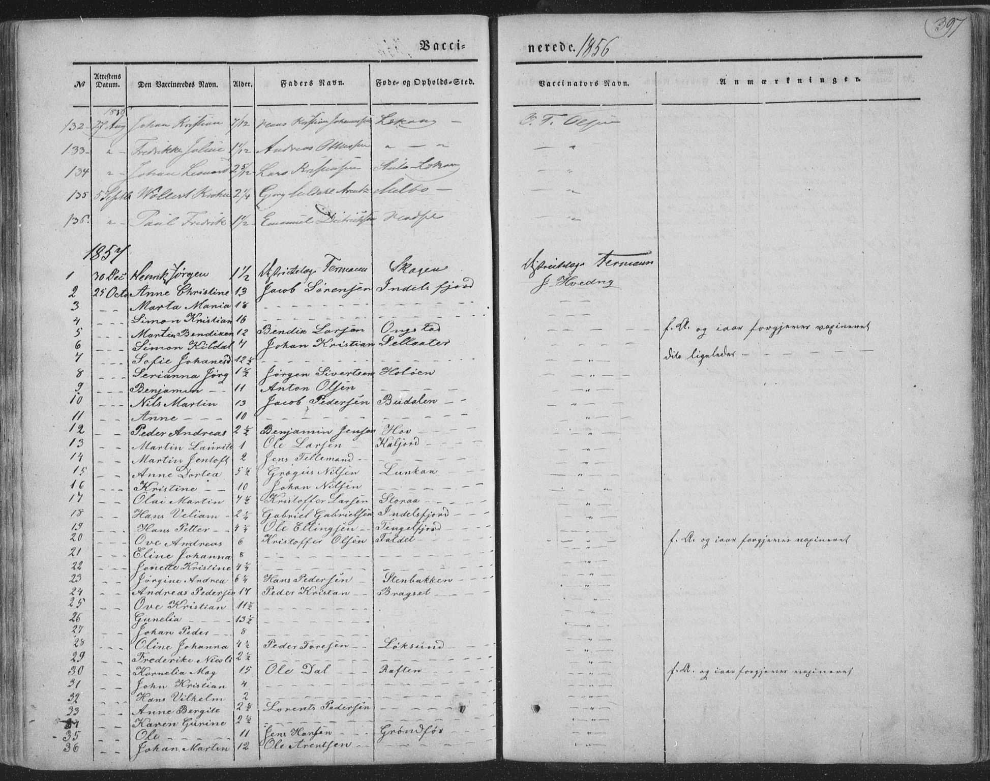 Ministerialprotokoller, klokkerbøker og fødselsregistre - Nordland, AV/SAT-A-1459/888/L1241: Parish register (official) no. 888A07, 1849-1869, p. 397