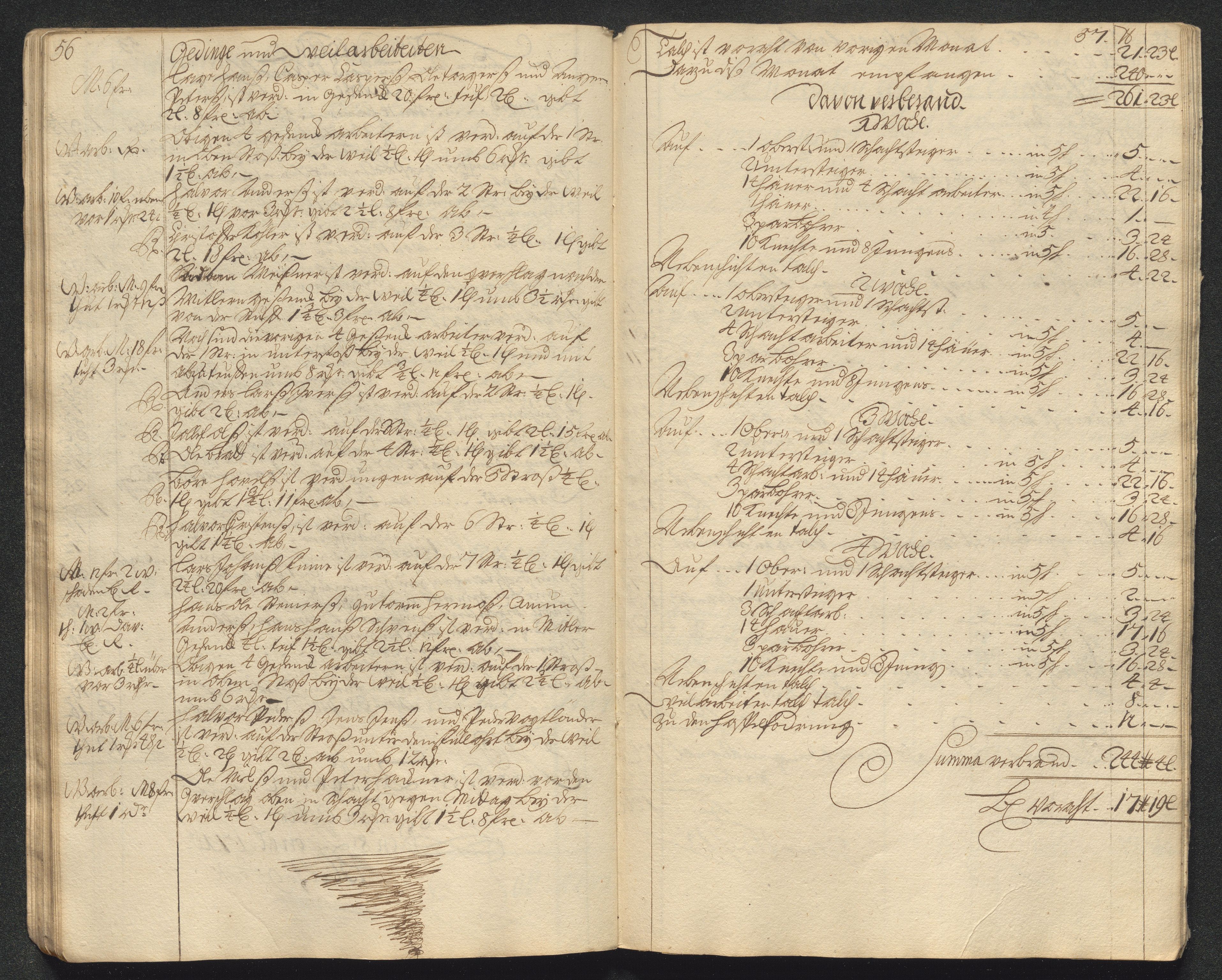 Kongsberg Sølvverk 1623-1816, AV/SAKO-EA-3135/001/D/Dc/Dcd/L0099: Utgiftsregnskap for gruver m.m., 1710, p. 357