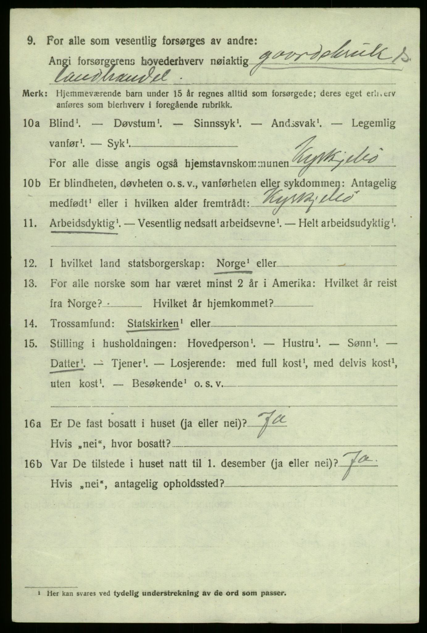 SAB, 1920 census for Kyrkjebø, 1920, p. 3452