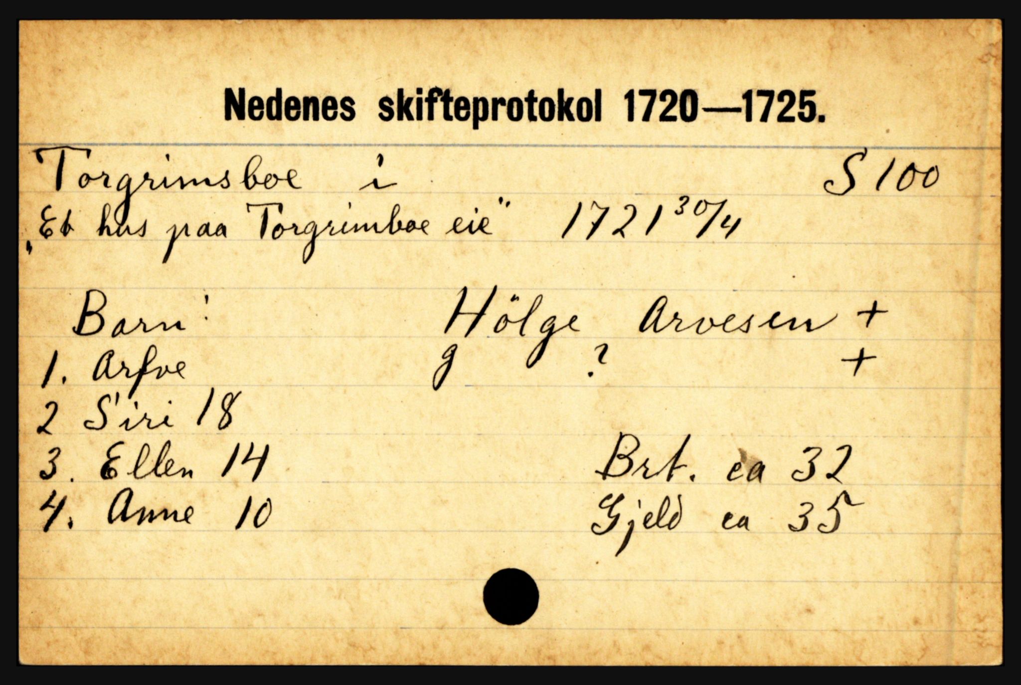 Nedenes sorenskriveri før 1824, AV/SAK-1221-0007/H, p. 30289