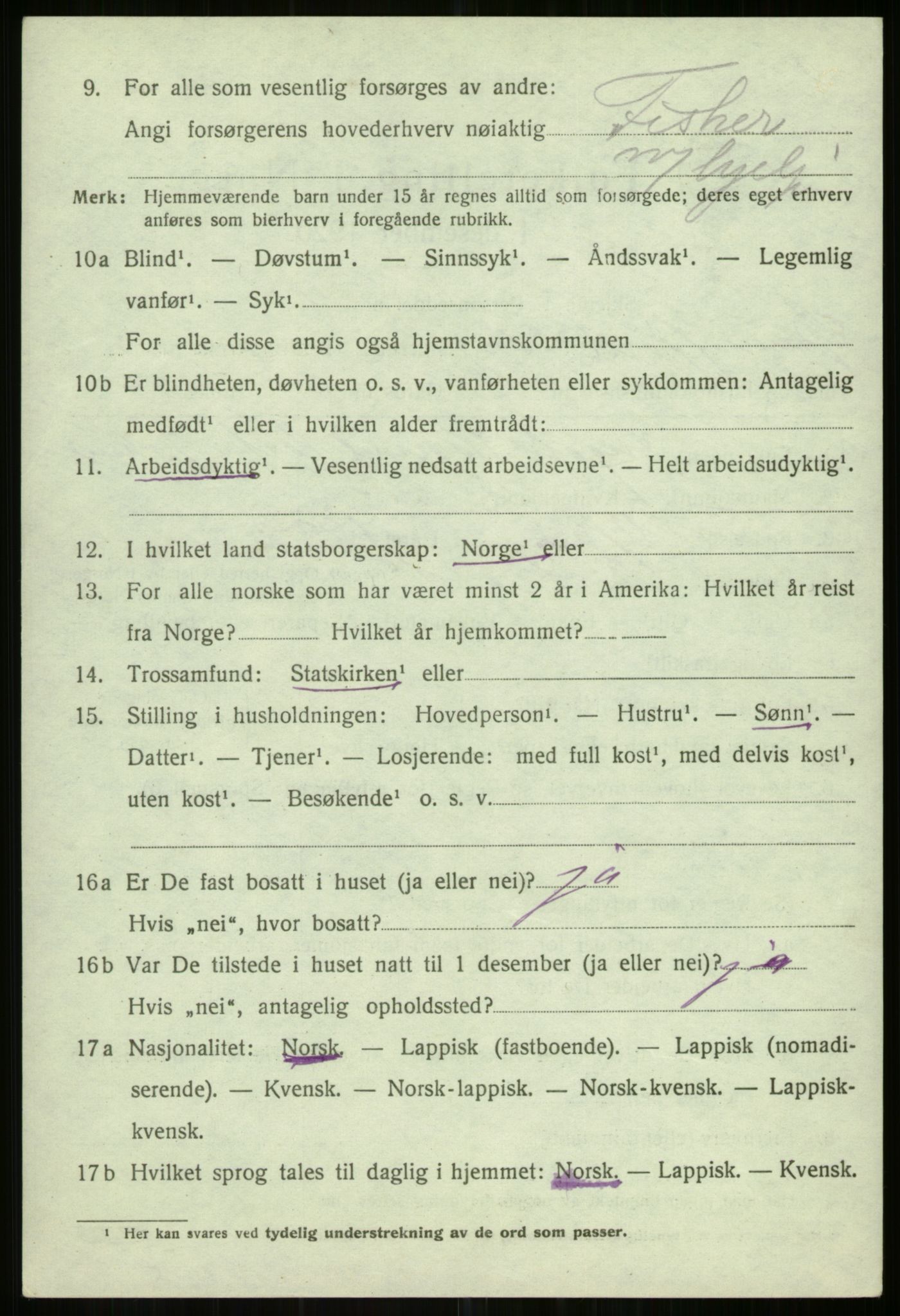 SATØ, 1920 census for Helgøy, 1920, p. 1476