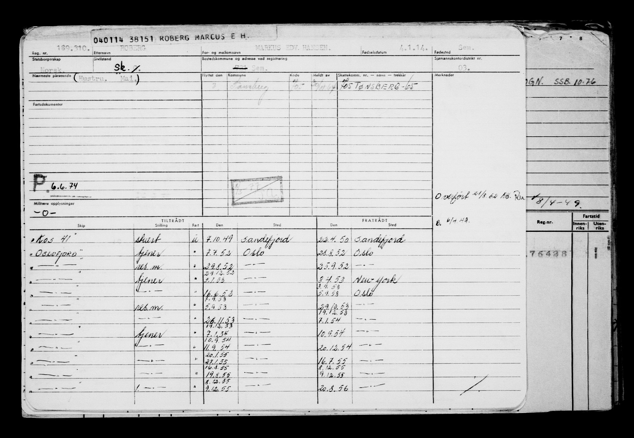 Direktoratet for sjømenn, AV/RA-S-3545/G/Gb/L0117: Hovedkort, 1913-1914, p. 594