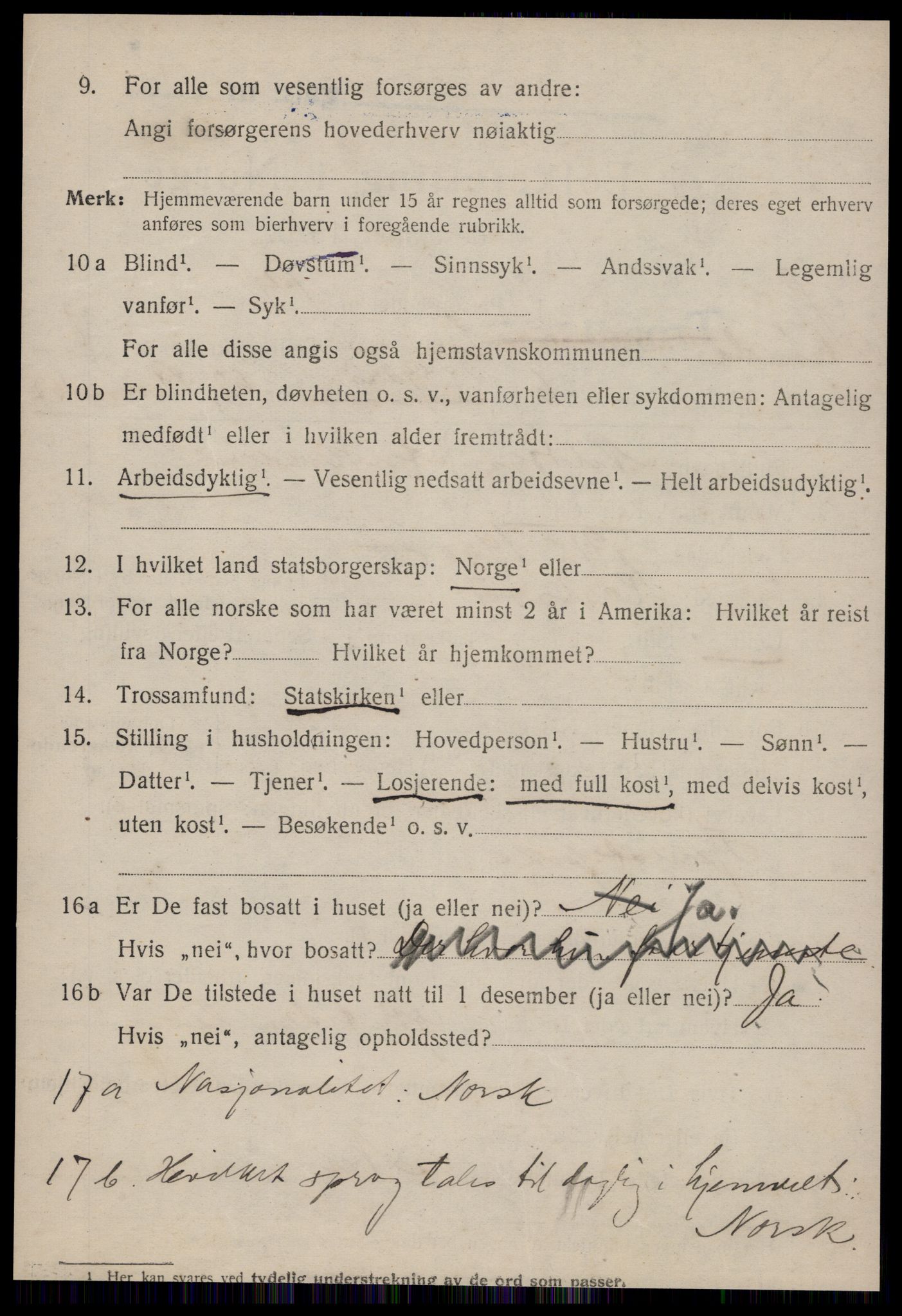 SAT, 1920 census for Strinda, 1920, p. 17079