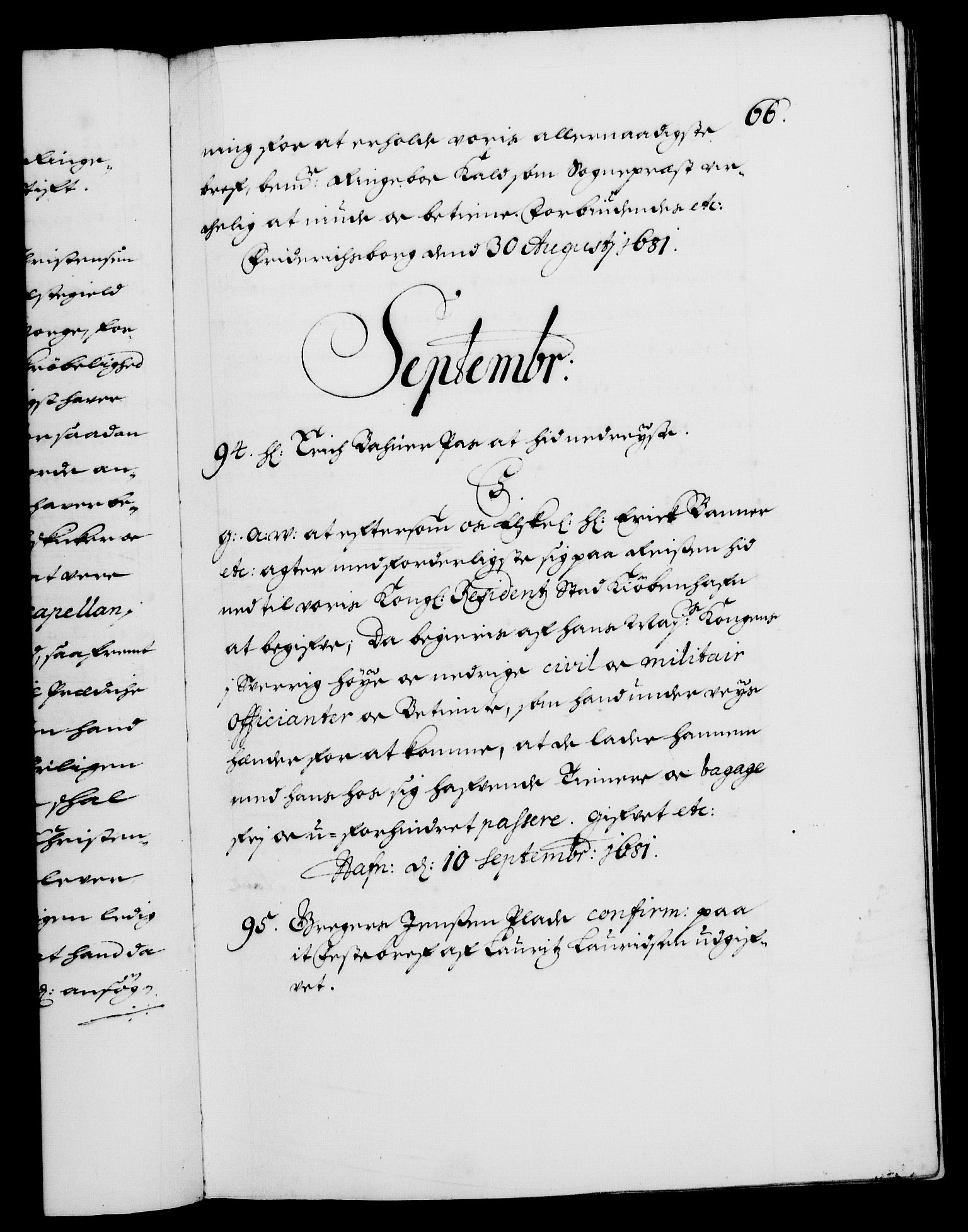 Danske Kanselli 1572-1799, RA/EA-3023/F/Fc/Fca/Fcaa/L0013: Norske registre (mikrofilm), 1681-1684, p. 66a