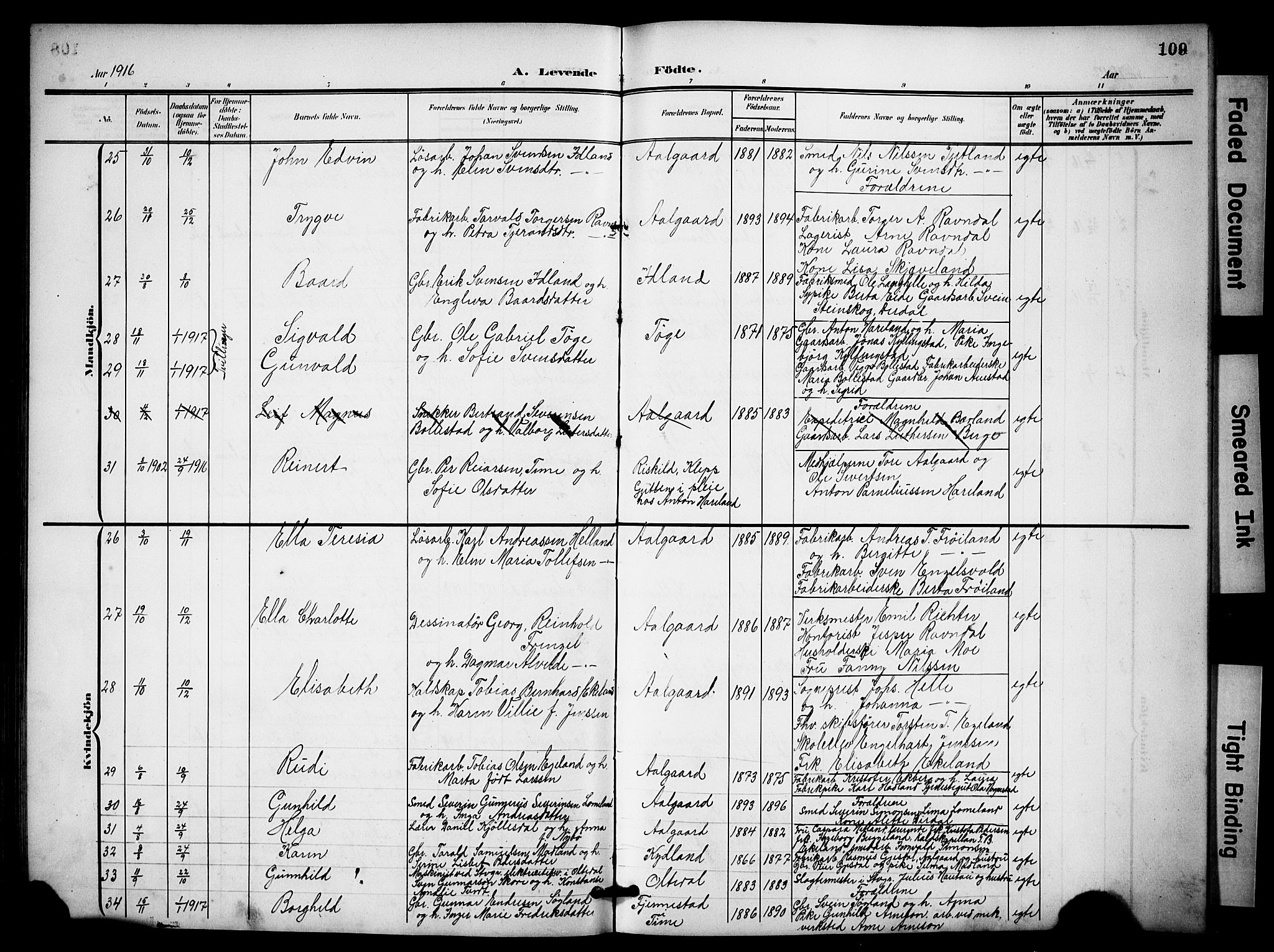 Lye sokneprestkontor, AV/SAST-A-101794/001/30BB/L0009: Parish register (copy) no. B 9, 1902-1923, p. 109