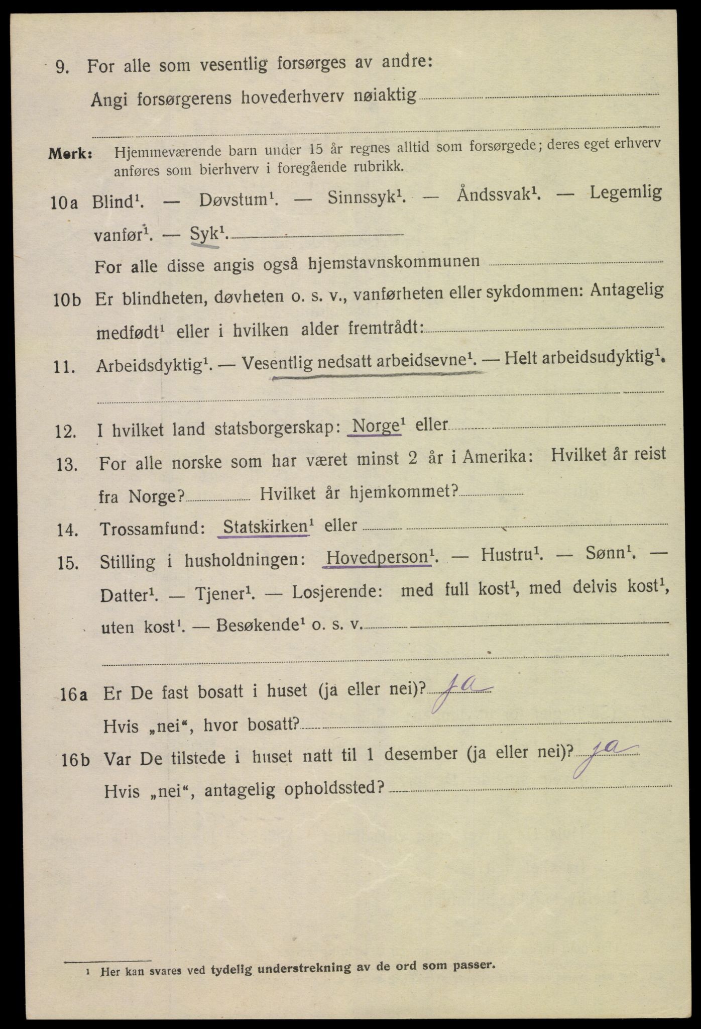 SAK, 1920 census for Mandal, 1920, p. 5854