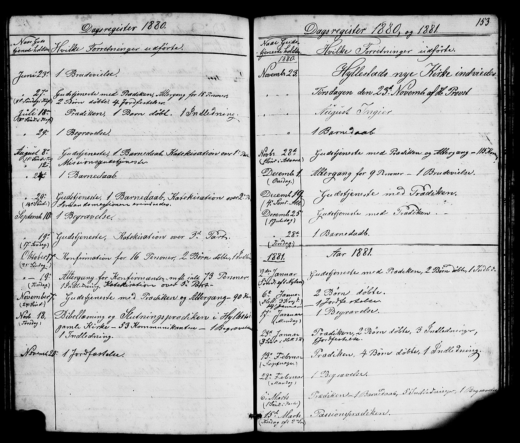 Hyllestad sokneprestembete, SAB/A-80401: Parish register (copy) no. A 2, 1876-1906, p. 153