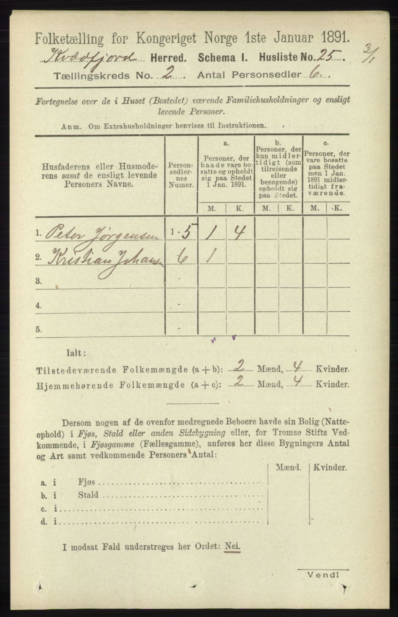 RA, 1891 census for 1911 Kvæfjord, 1891, p. 652