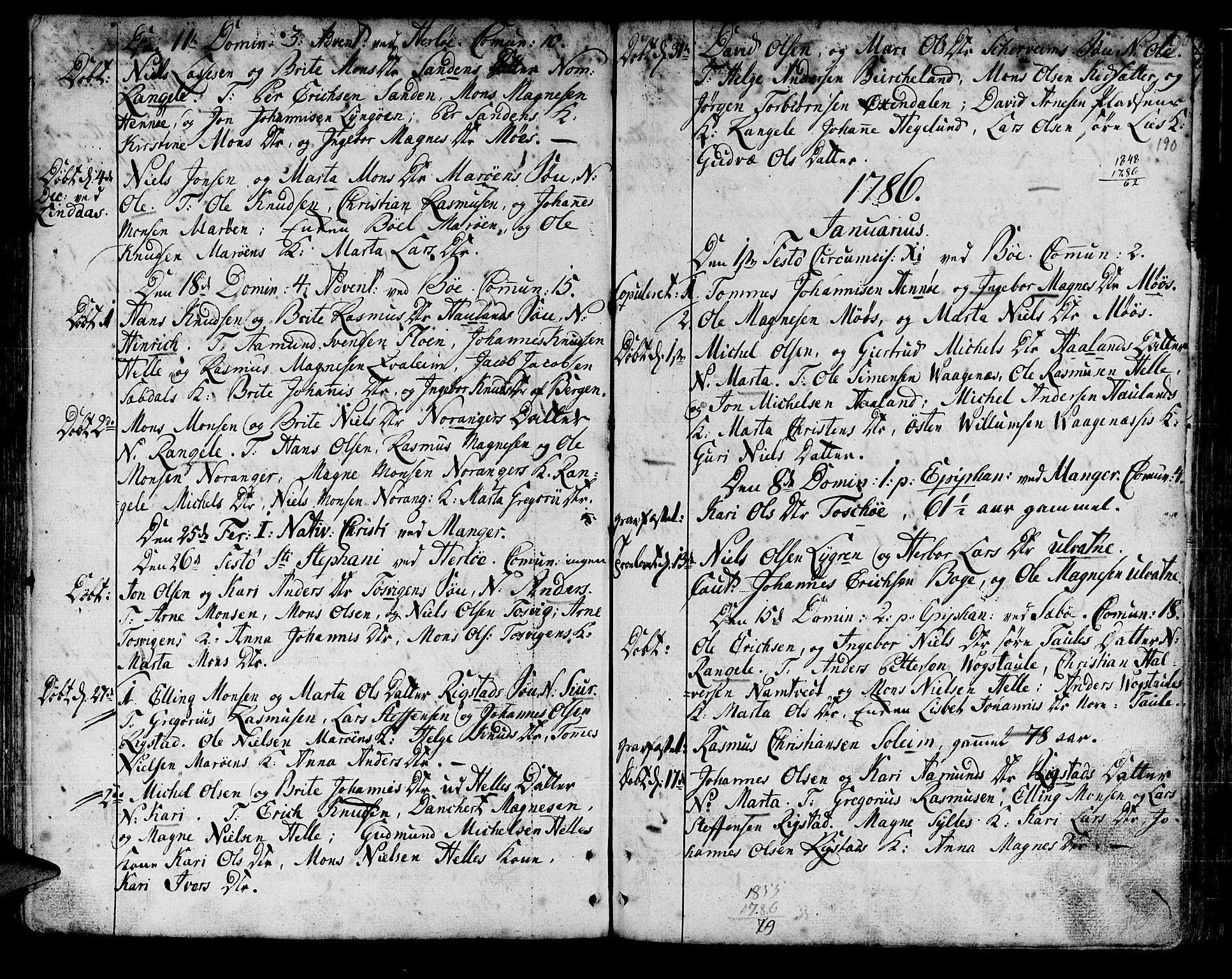 Manger sokneprestembete, SAB/A-76801/H/Haa: Parish register (official) no. A 1, 1759-1791, p. 190
