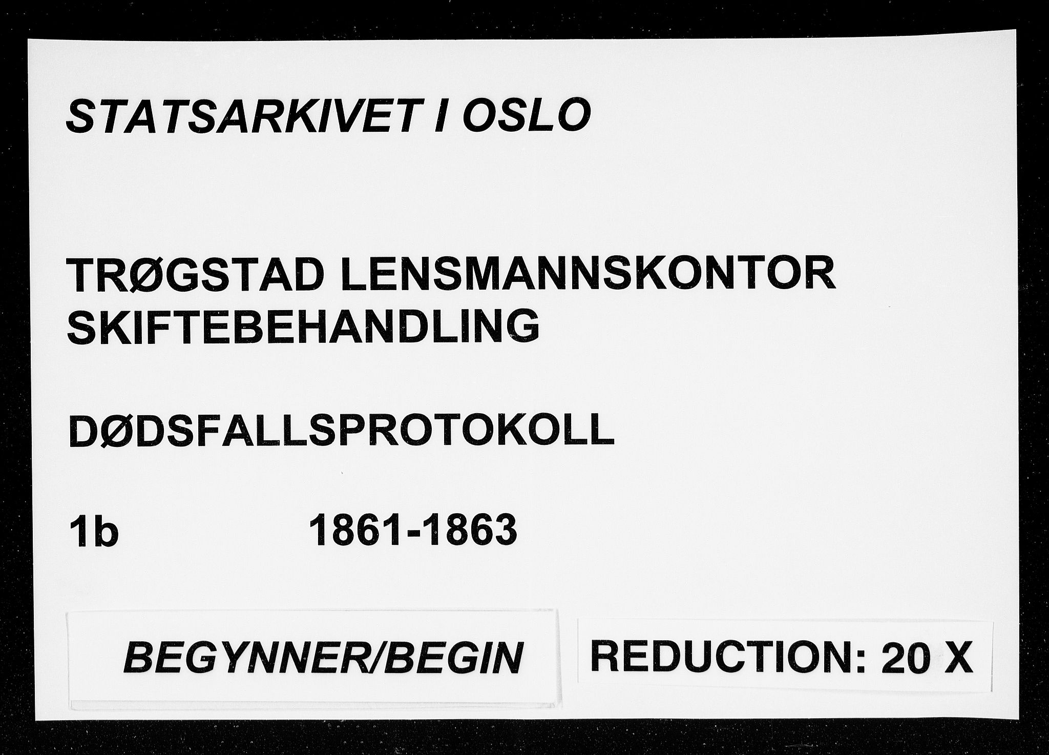 Trøgstad lensmannskontor, SAO/A-10213b/H/Ha/L0001: Dødsanmeldelsesprotokoll, 1861-1863