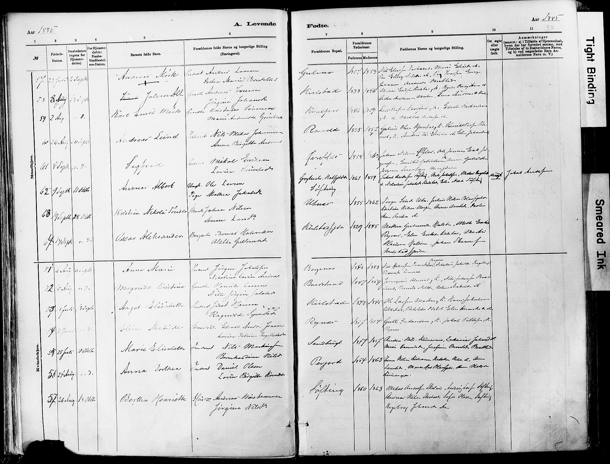 Ministerialprotokoller, klokkerbøker og fødselsregistre - Nordland, SAT/A-1459/820/L0295: Parish register (official) no. 820A16, 1880-1896, p. 50